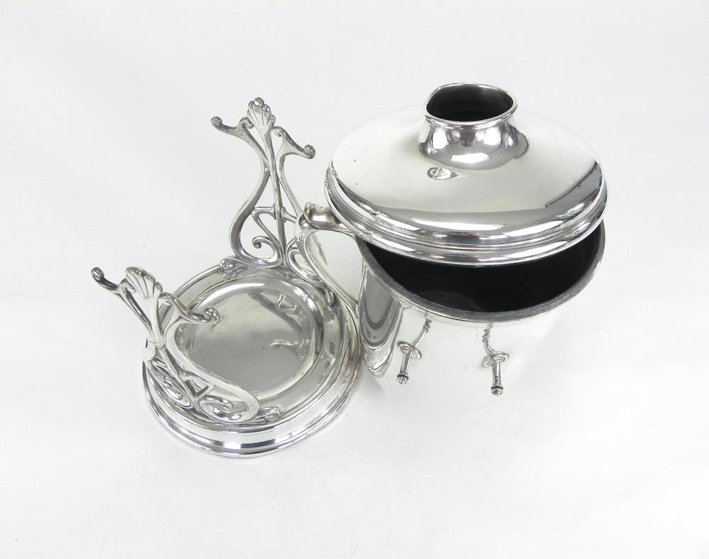 20th Century Christofle Silver Plate Champagne Wine Cooler/Pourer with Caddy, circa 1935 For Sale