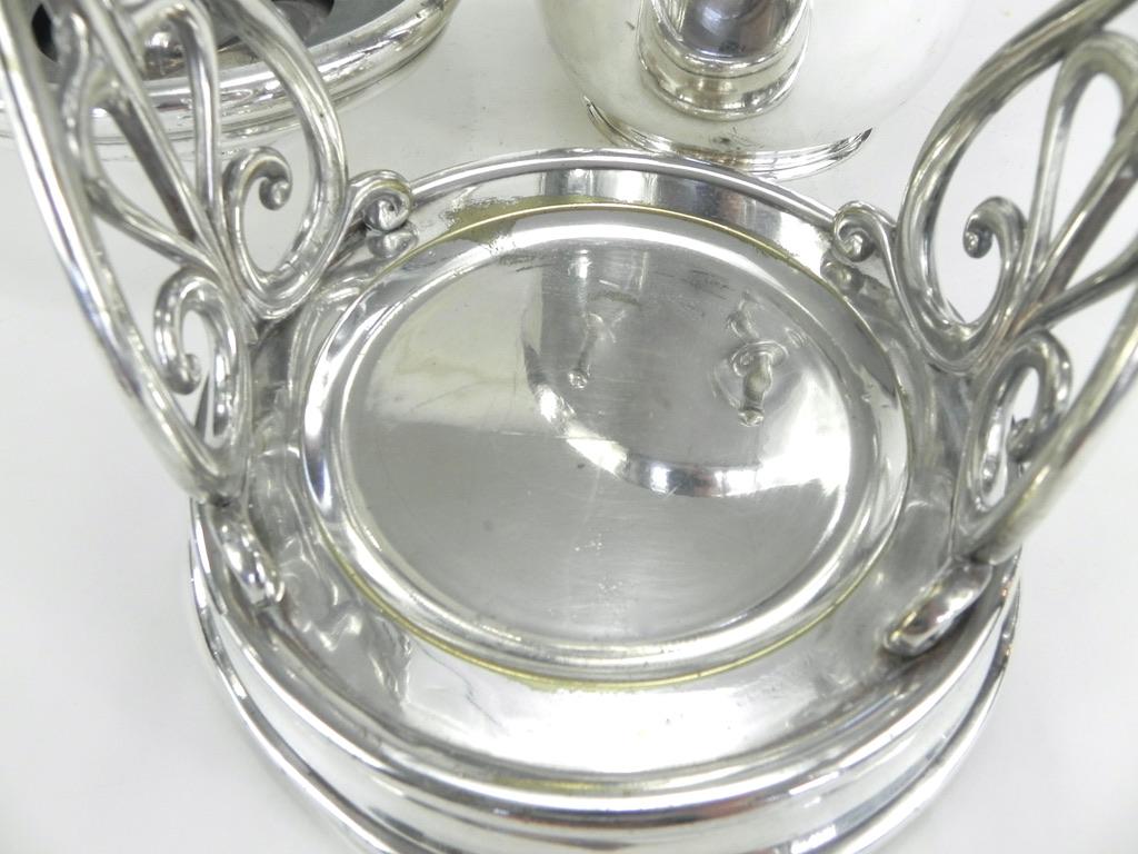 Christofle Silver Plate Champagne Wine Cooler/Pourer with Caddy, circa 1935 For Sale 2