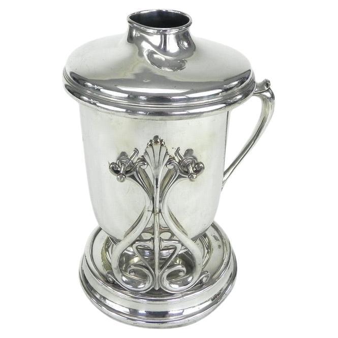 Christofle Silver Plate Champagne Wine Cooler/Pourer with Caddy, circa 1935 For Sale