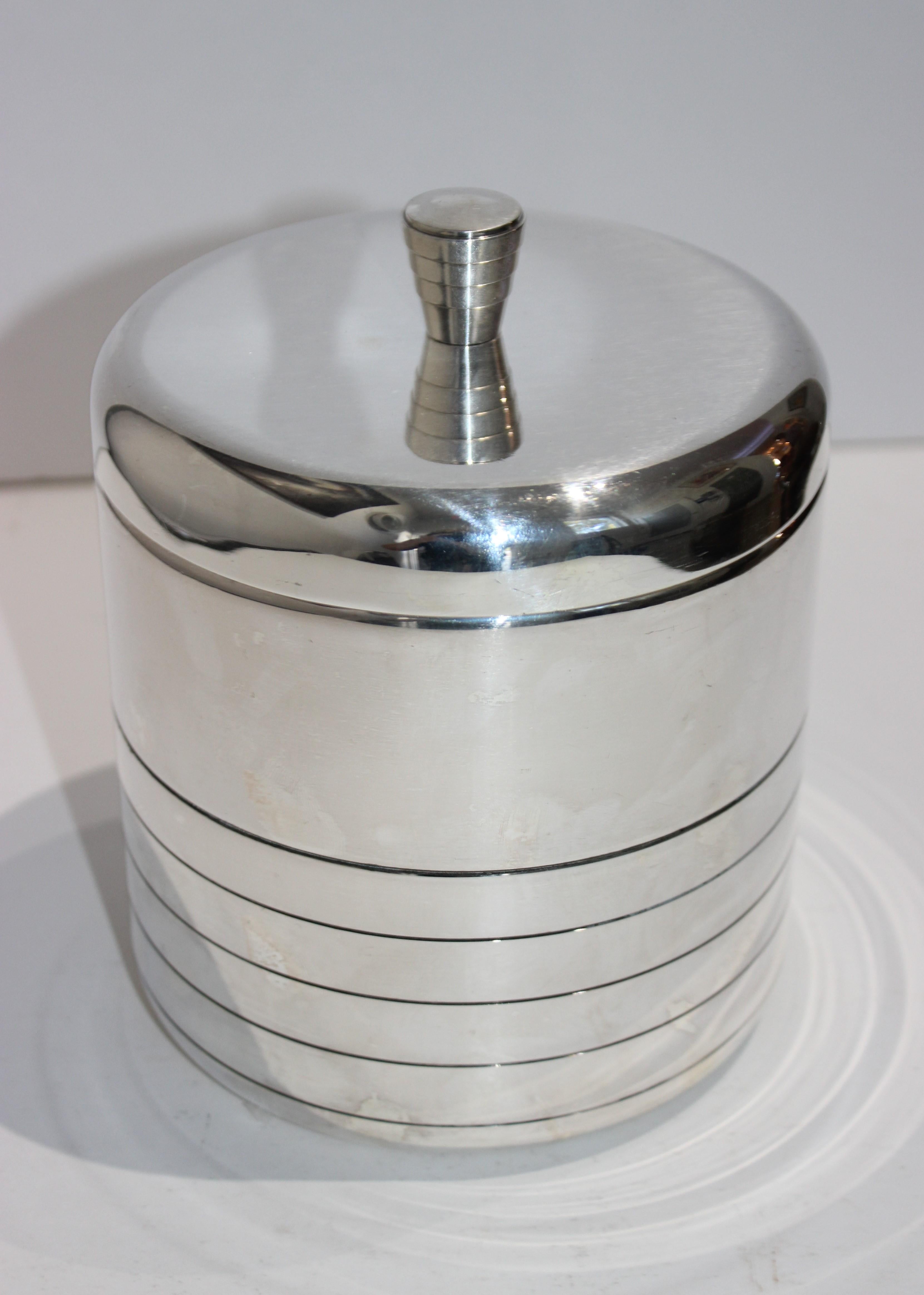 Christofle Silver Plate Isolierter Eiskübel mit Deckel (Art déco)