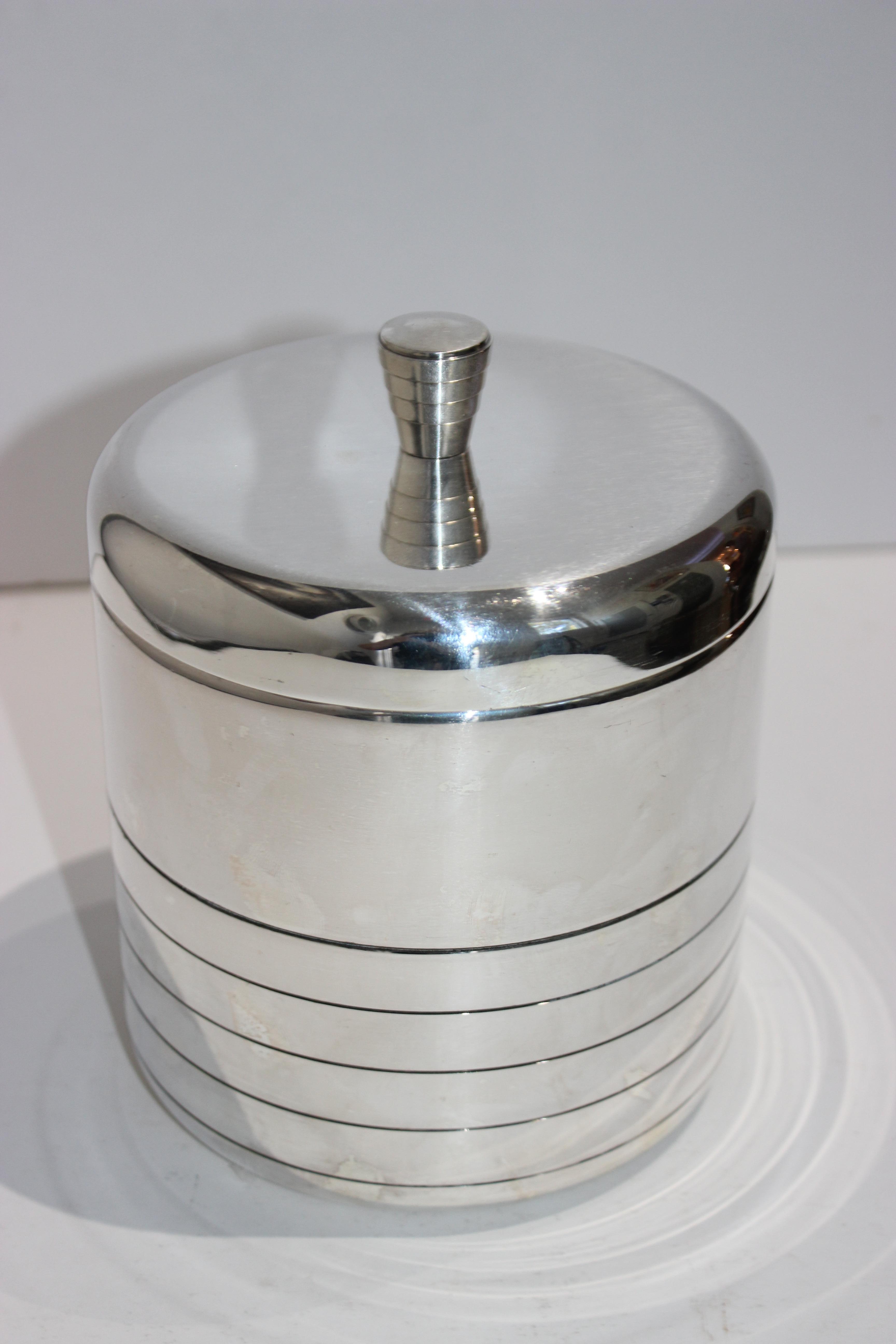 Art Deco Christofle Silver Plate Insulated Lidded Ice Bucket