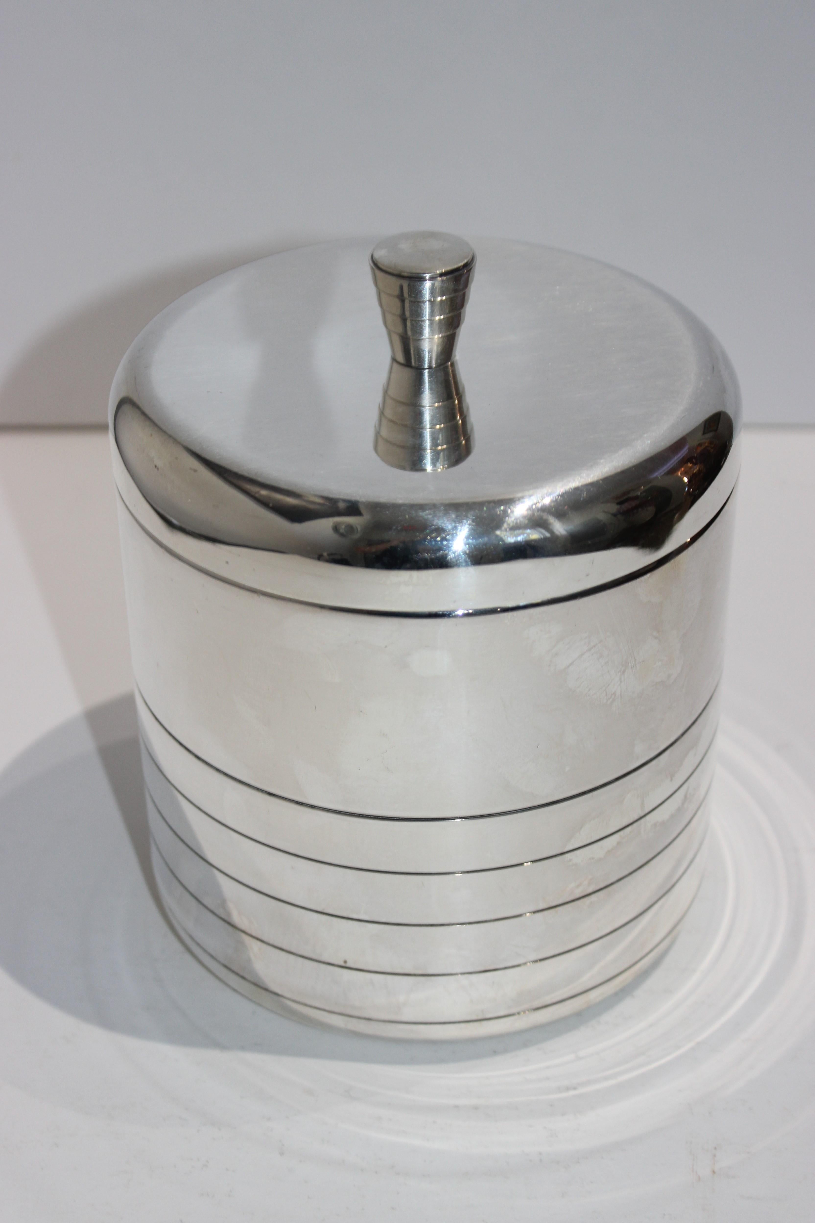 French Christofle Silver Plate Insulated Lidded Ice Bucket