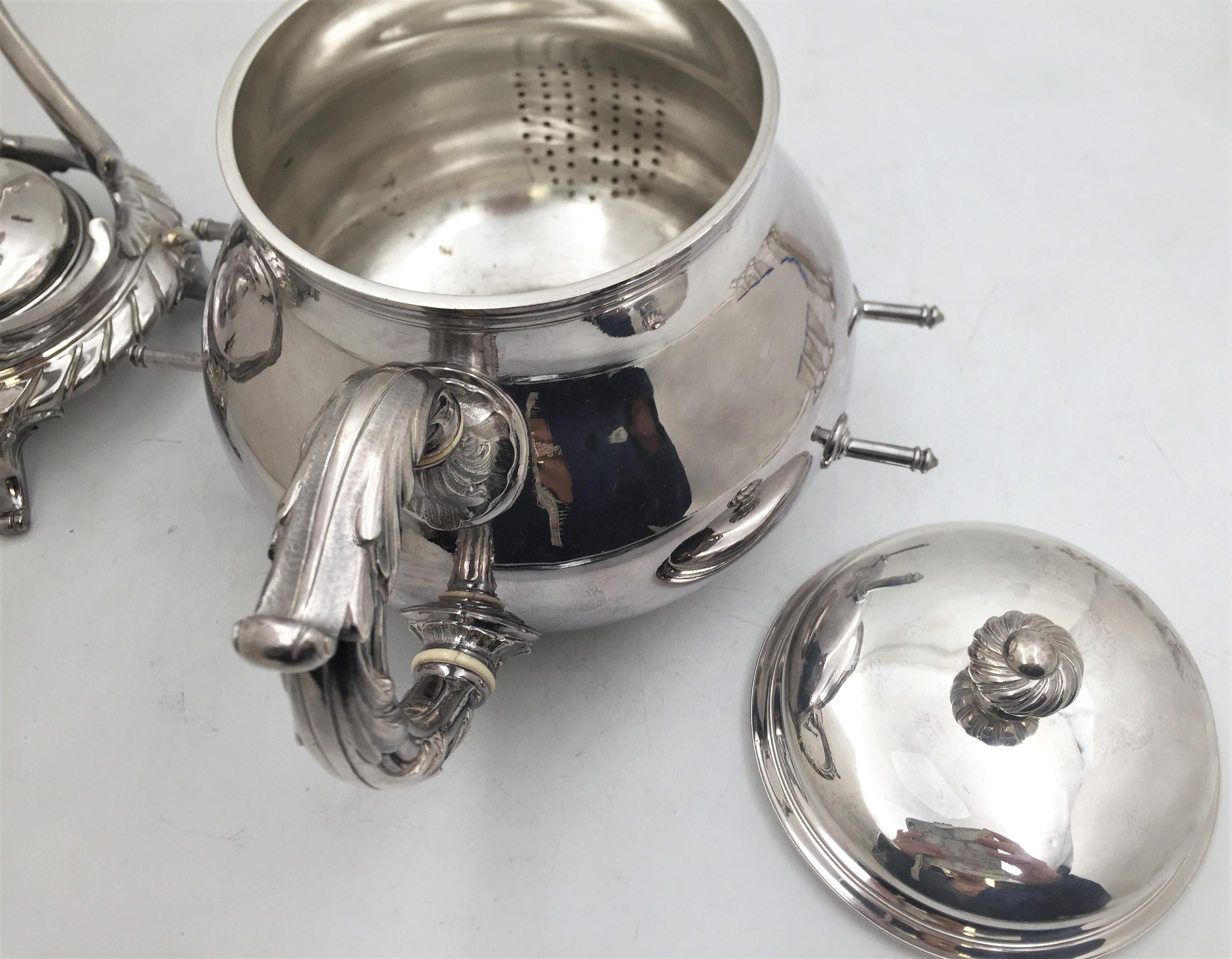 Christofle Silver Plate Kettle on Stand in Rococo Style For Sale 1