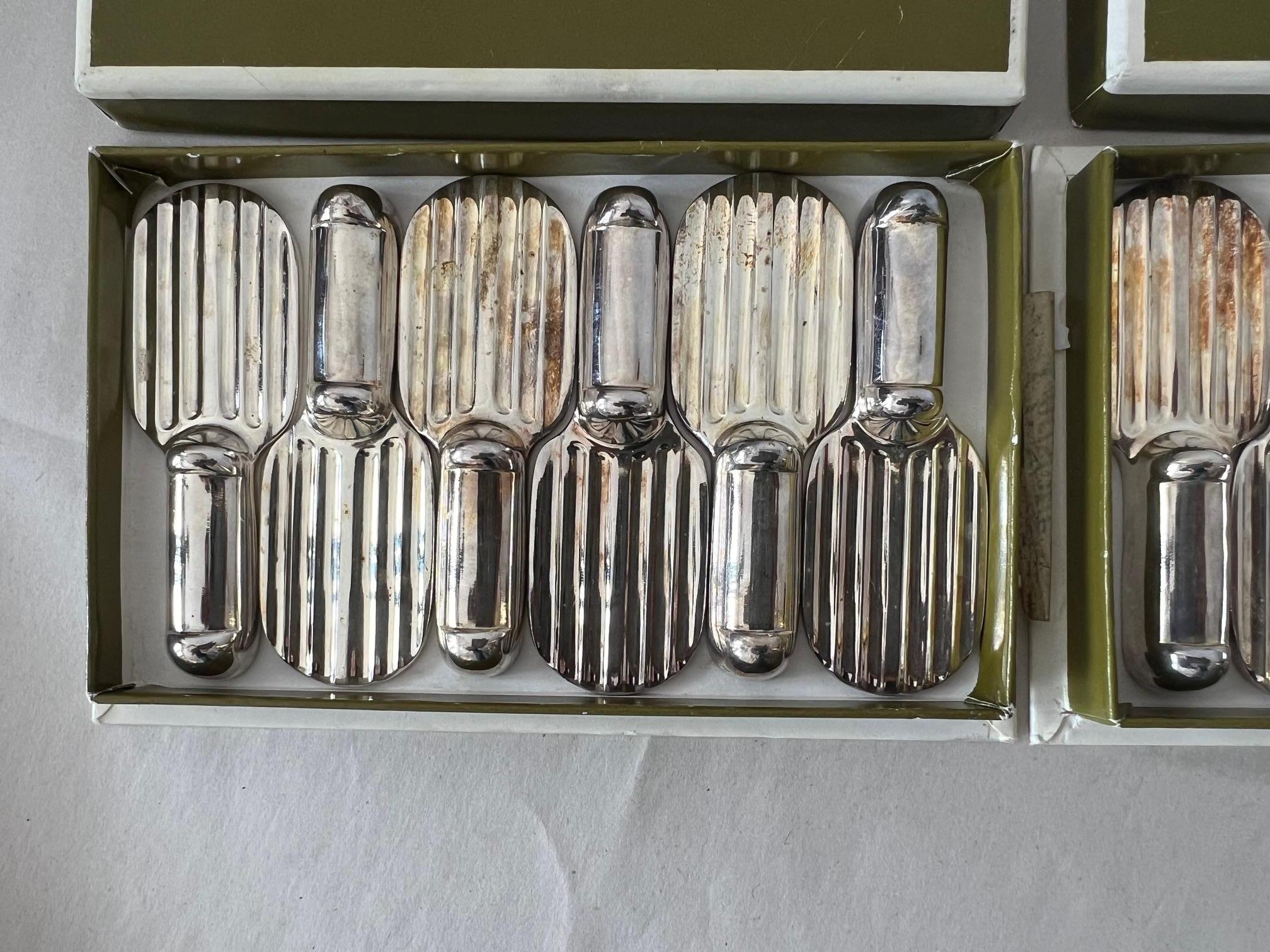 French Christofle Silver Plate Knife Rests Set Of Twelve
