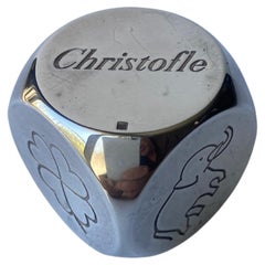 Christofle , silver plate paperweight " Lucky Dice ".cube .