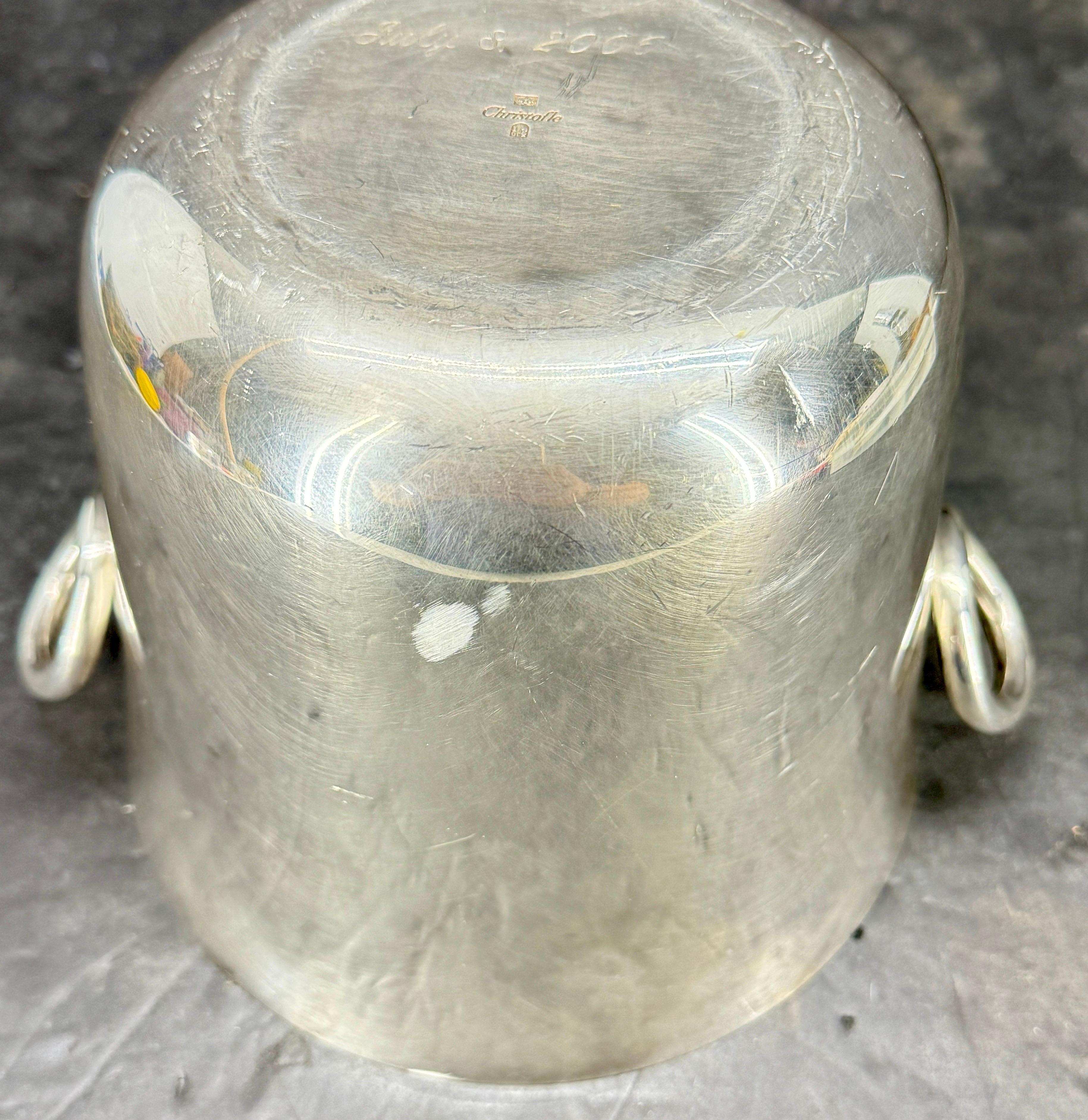 Christofle Silver Plate Wein Champagner Kühler mit Griffen im Angebot 7