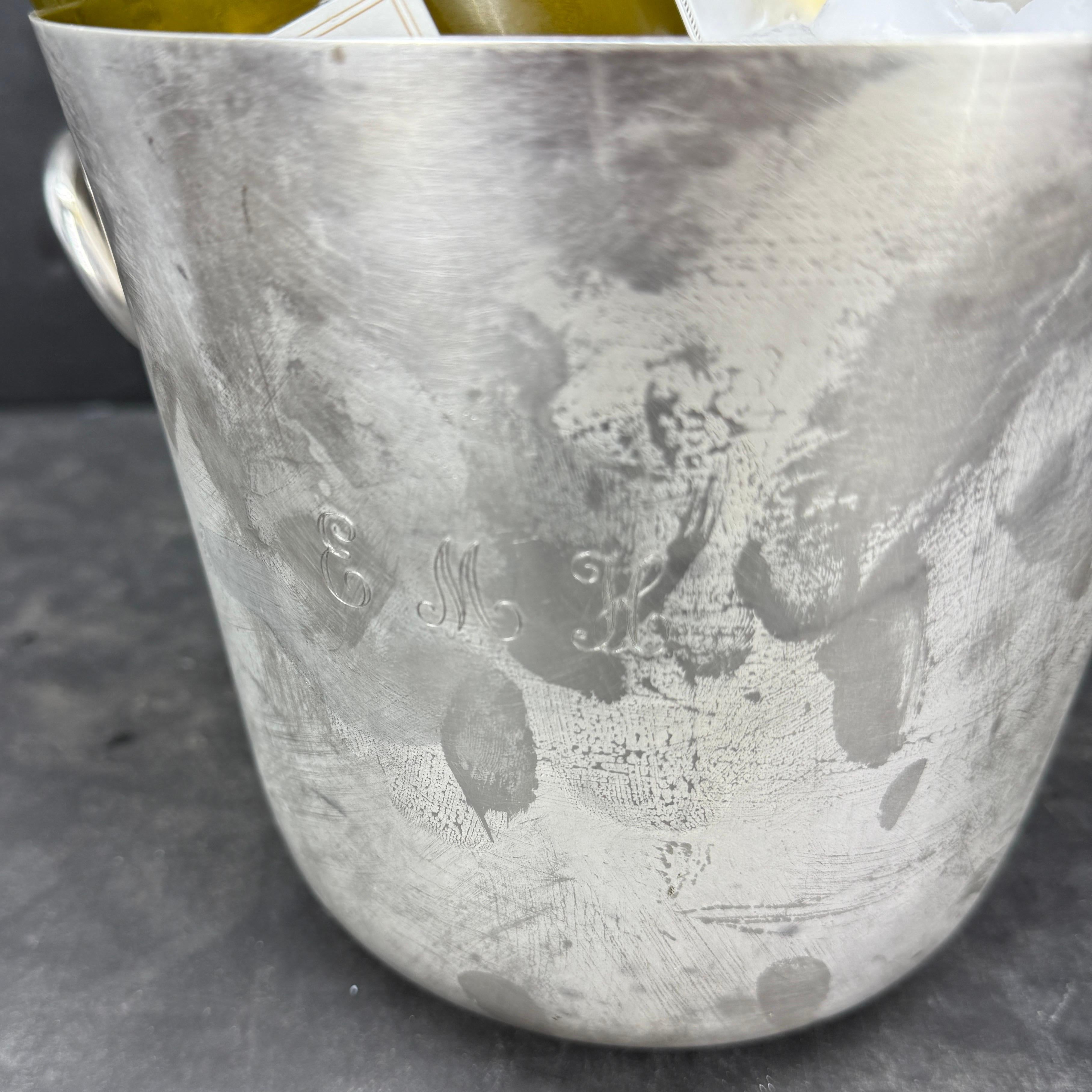 Christofle Silver Plate Wein Champagner Kühler mit Griffen (Handgefertigt) im Angebot