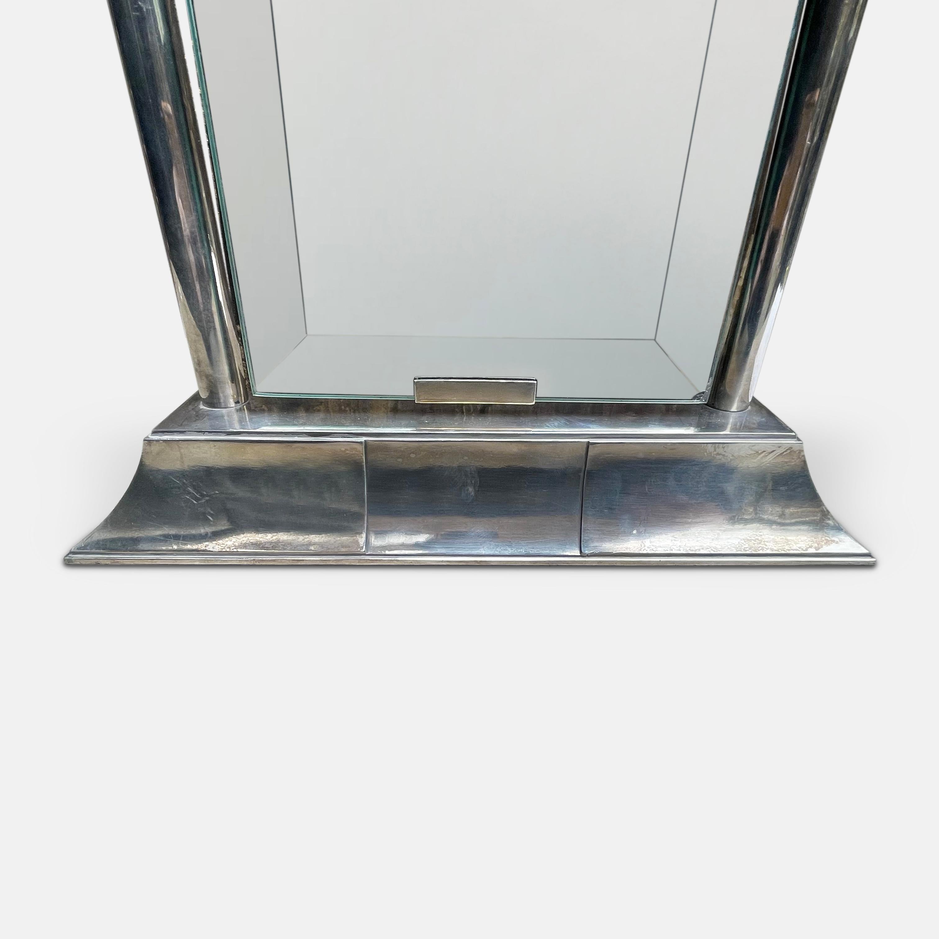 Christofle Silver-Plated, 1930s, Vanity Mirror by Luc Lanel For Sale 3