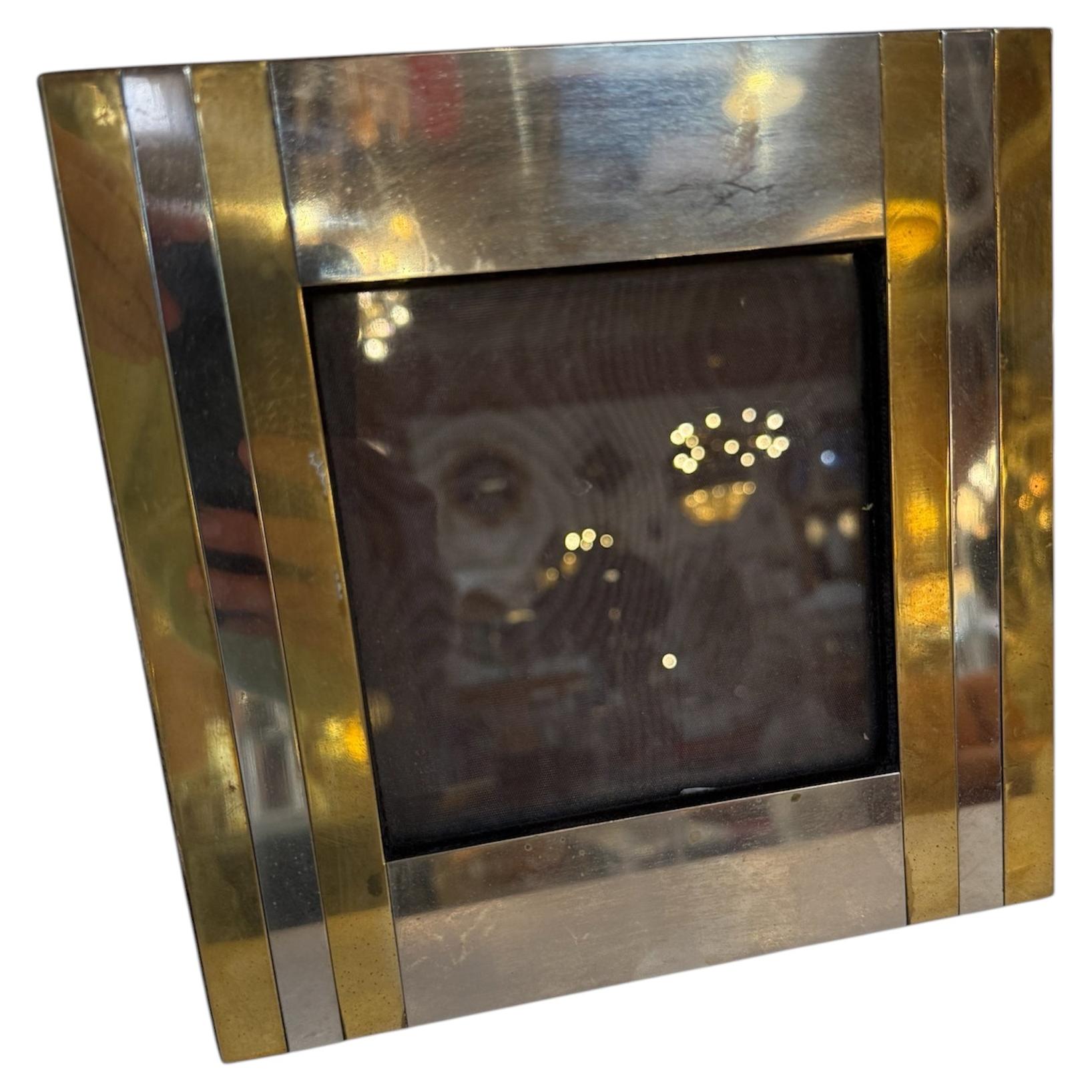 Christofle Silver-Plated and Brass Picture Frame For Sale