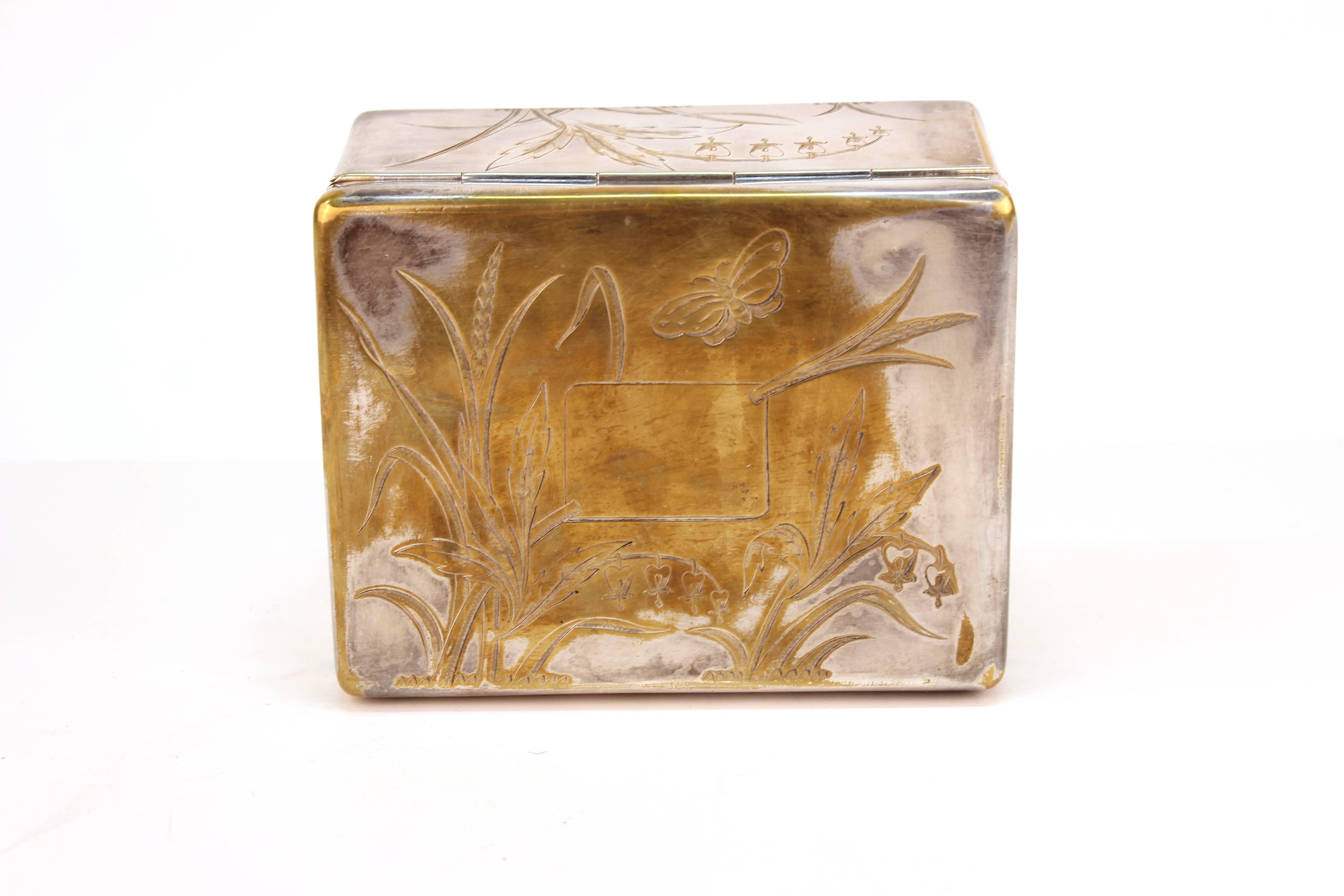 Christofle Silver Plated and Incised Trinket Box In Good Condition In New York, NY