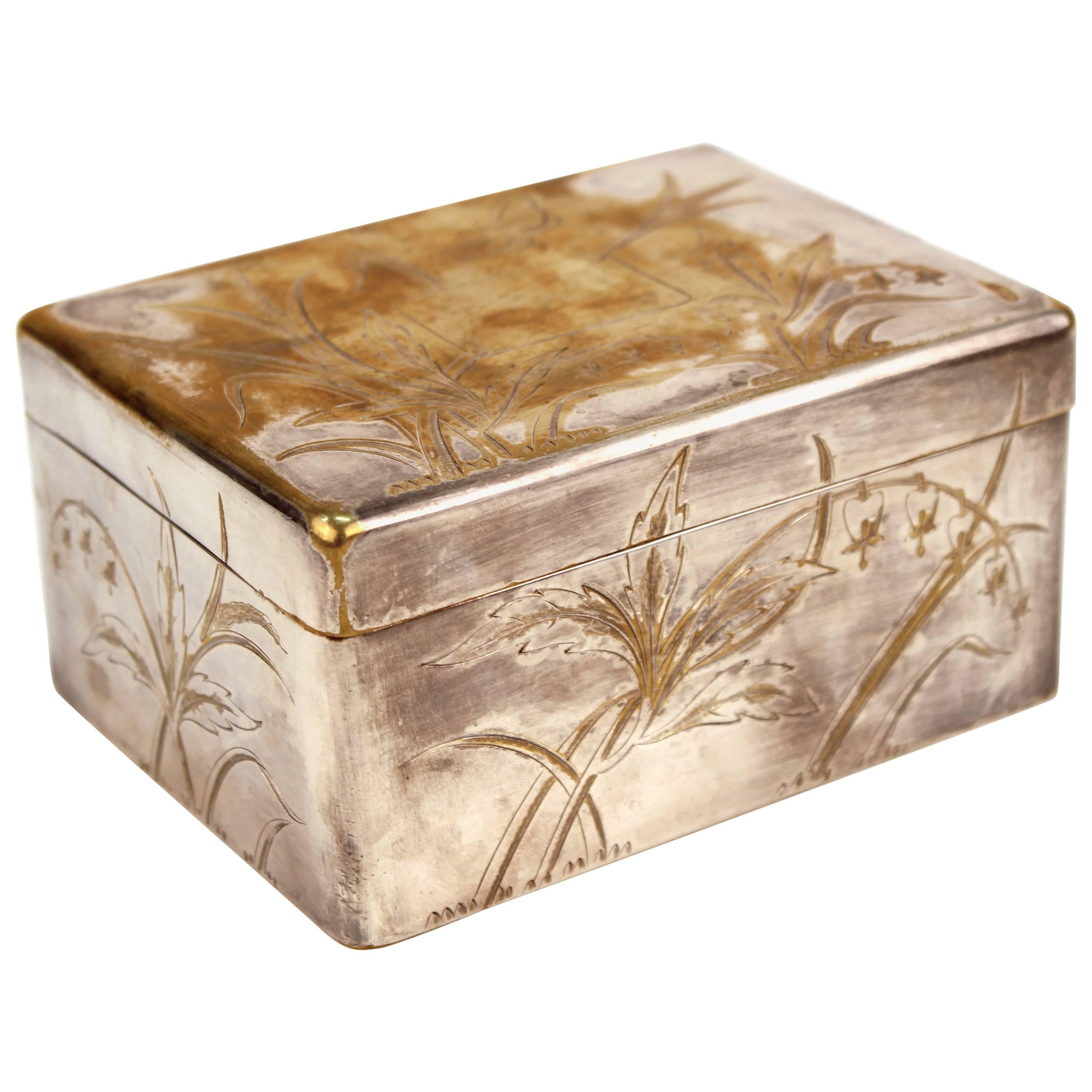 Christofle Silver Plated and Incised Trinket Box