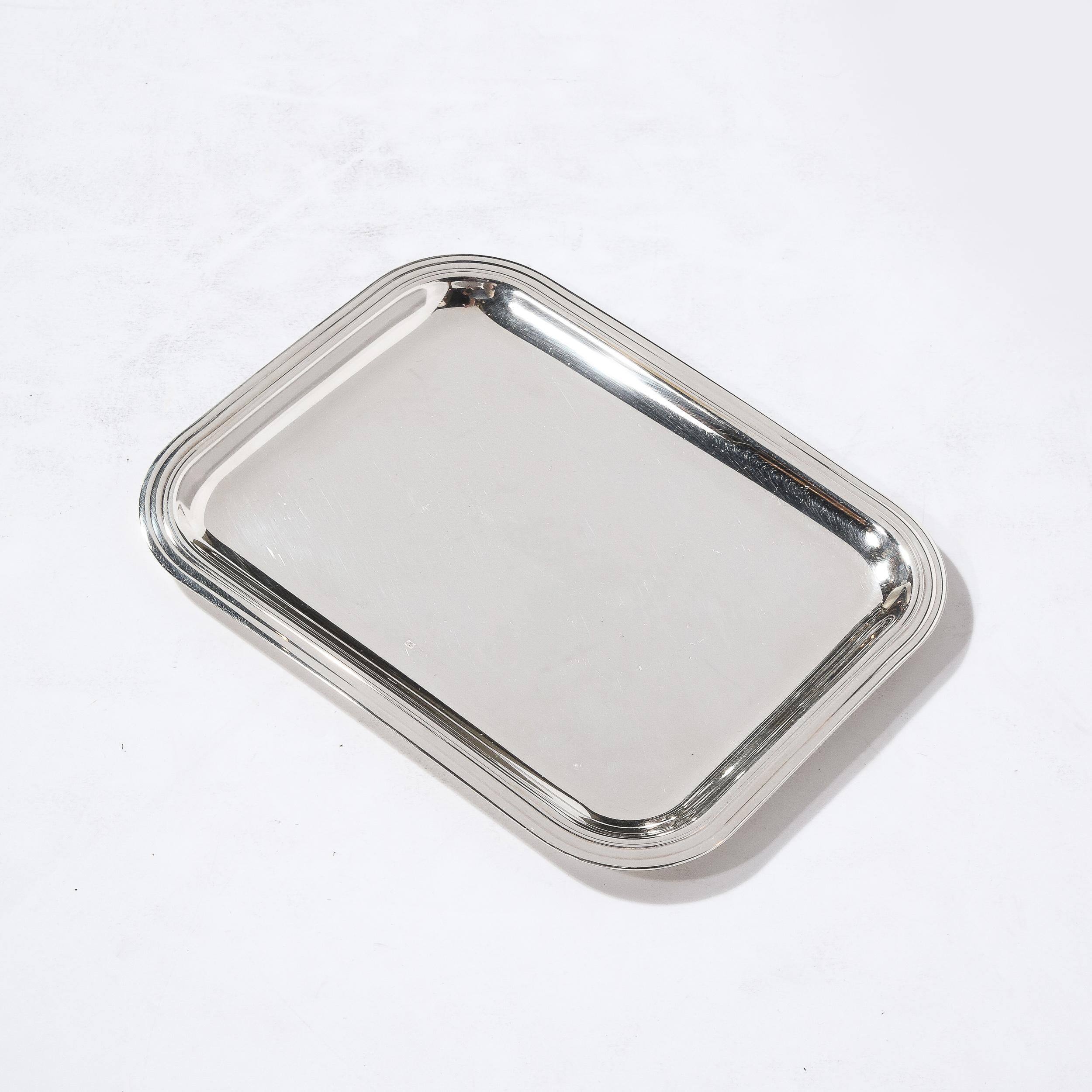 French Christofle Silver-Plated Art Deco Style Tray