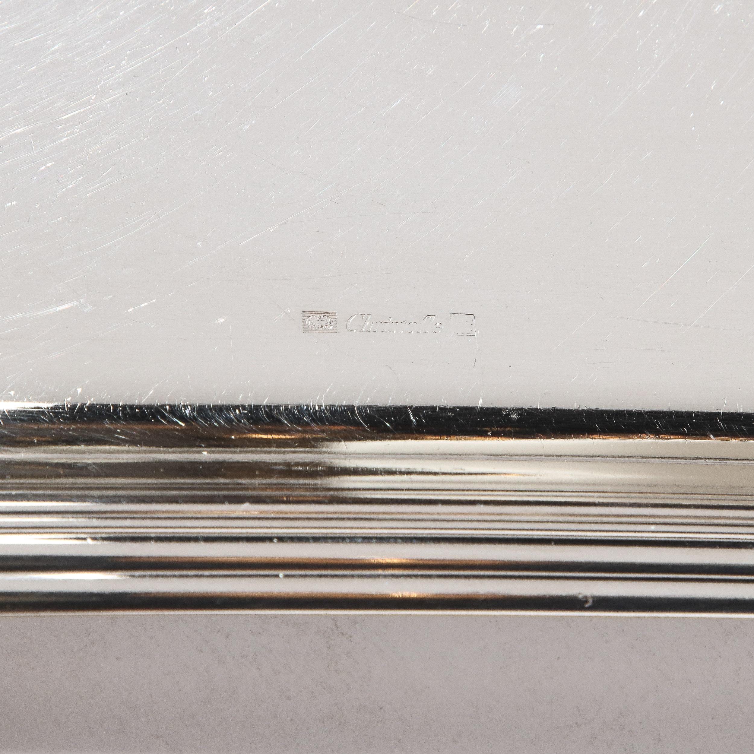 Contemporary Christofle Silver-Plated Art Deco Style Tray