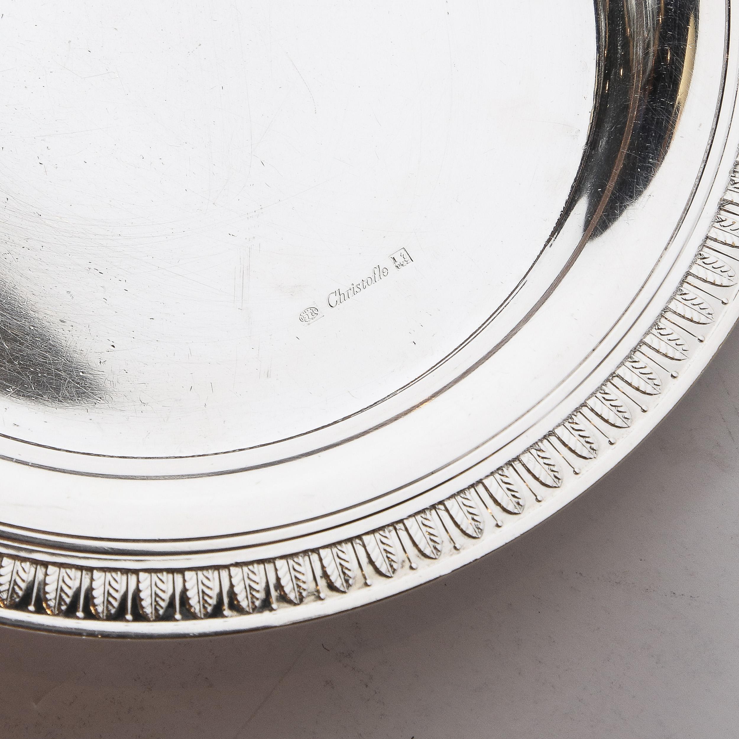 French Christofle Silver-Plated Art Deco Style Wine Coaster, France, Circa 200