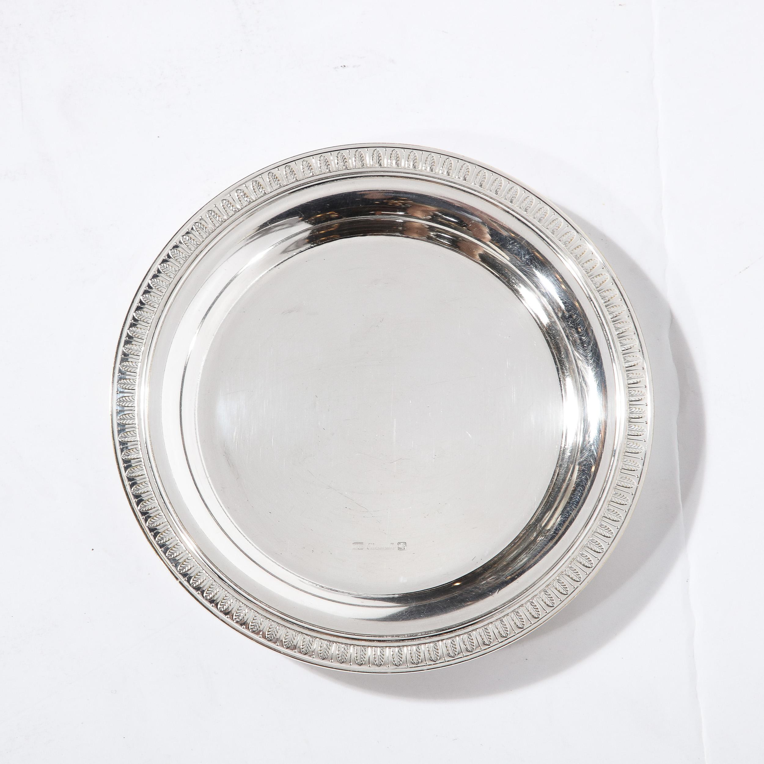 Christofle Silver-Plated Art Deco Style Wine Coaster, France, Circa 200 In Excellent Condition In New York, NY