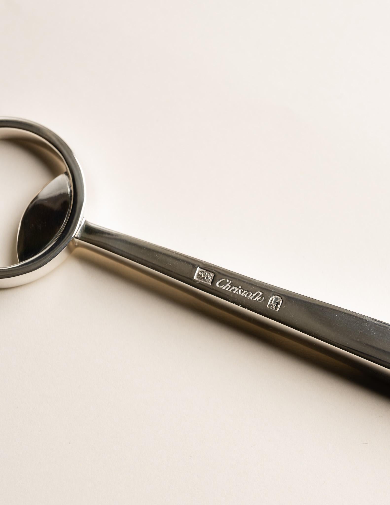 Late 20th Century Christofle Silver-Plated Bottle Opener, 1980s For Sale