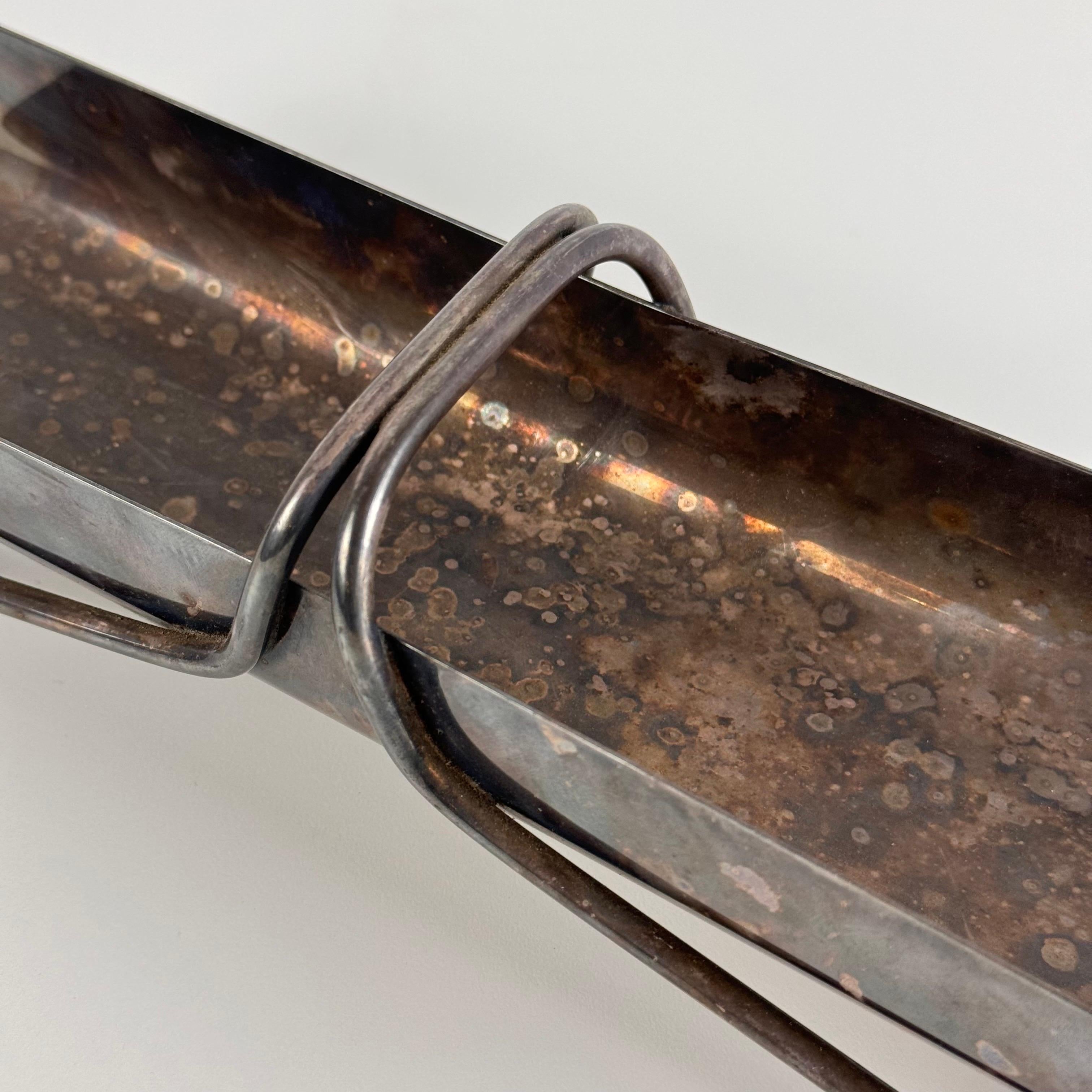 Christofle Silver-Plated Breadstick Holder Attributed to Gio Ponti, 1950s For Sale 3