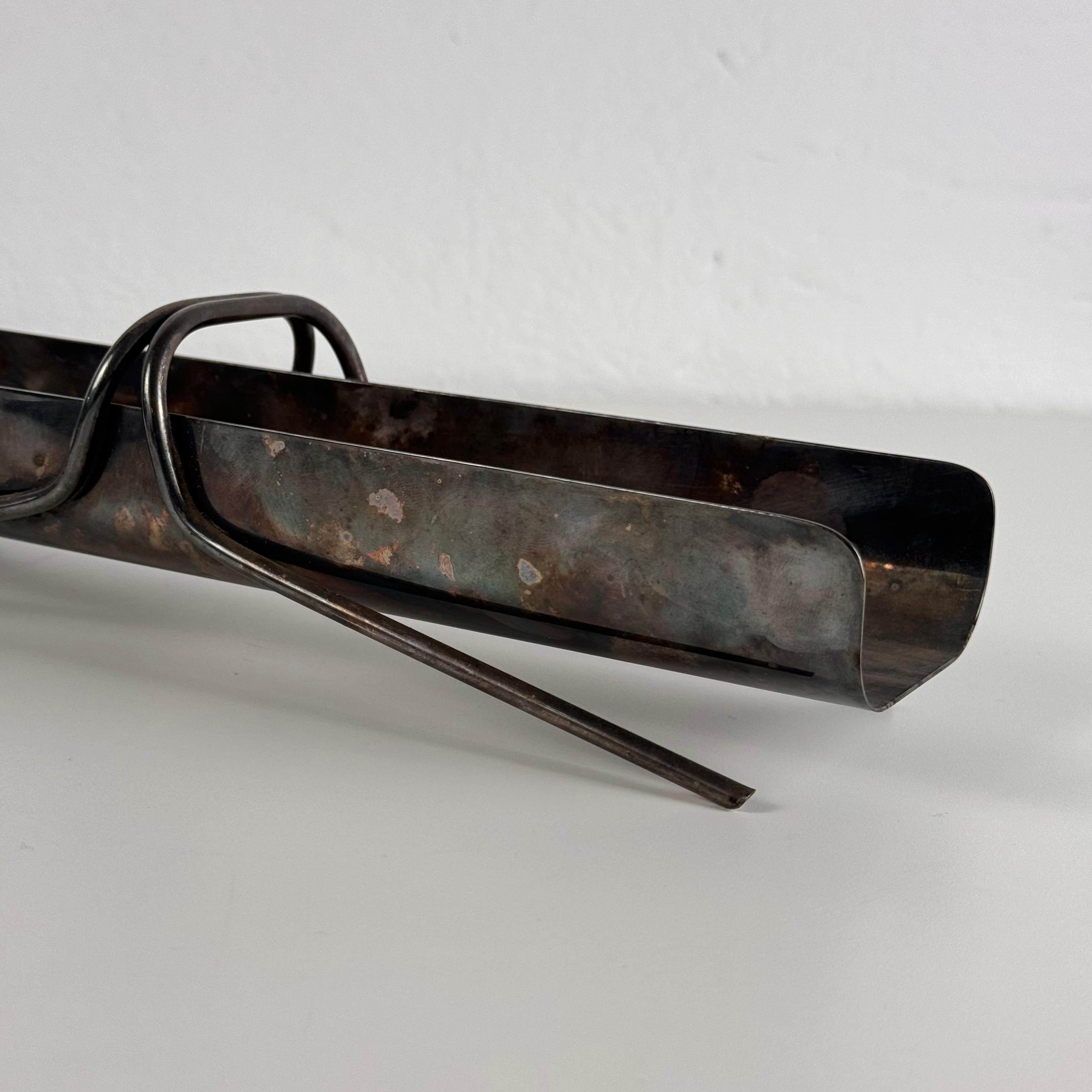 Christofle Silver-Plated Breadstick Holder Attributed to Gio Ponti, 1950s For Sale 5