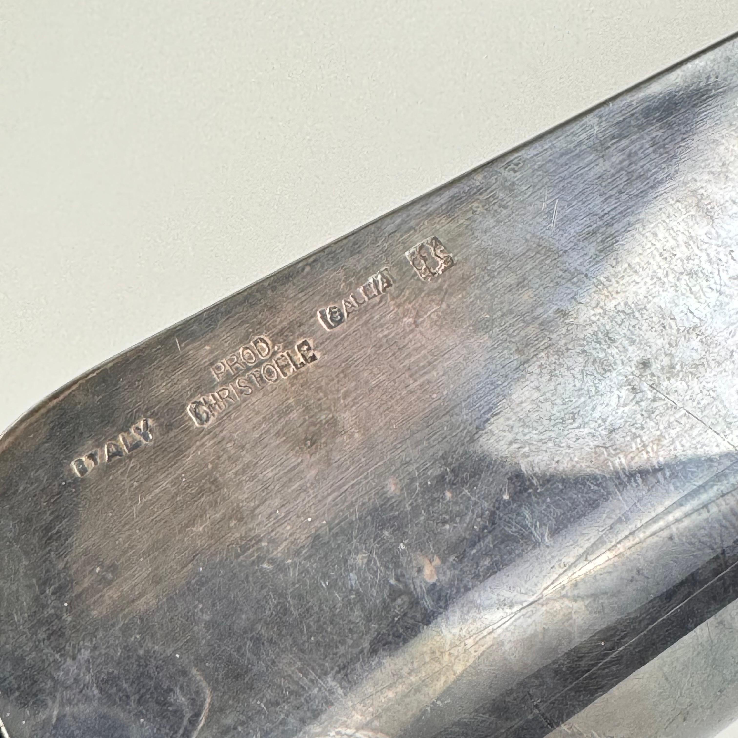 Italian Christofle Silver-Plated Breadstick Holder Attributed to Gio Ponti, 1950s For Sale