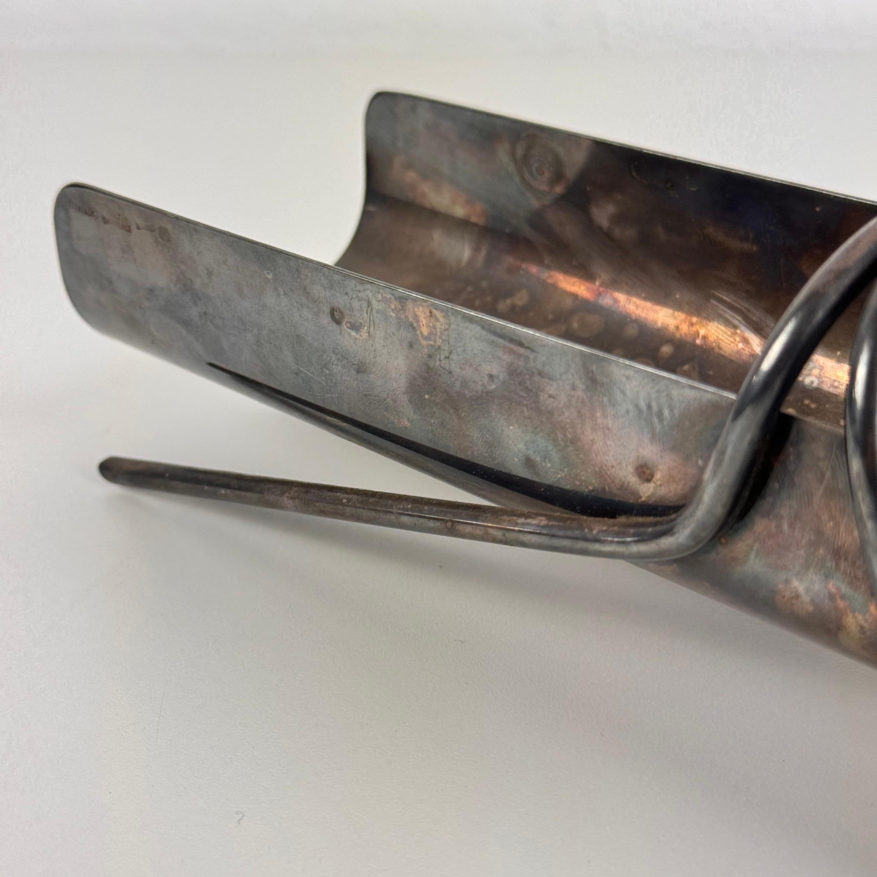 Christofle Silver-Plated Breadstick Holder Attributed to Gio Ponti, 1950s For Sale 1