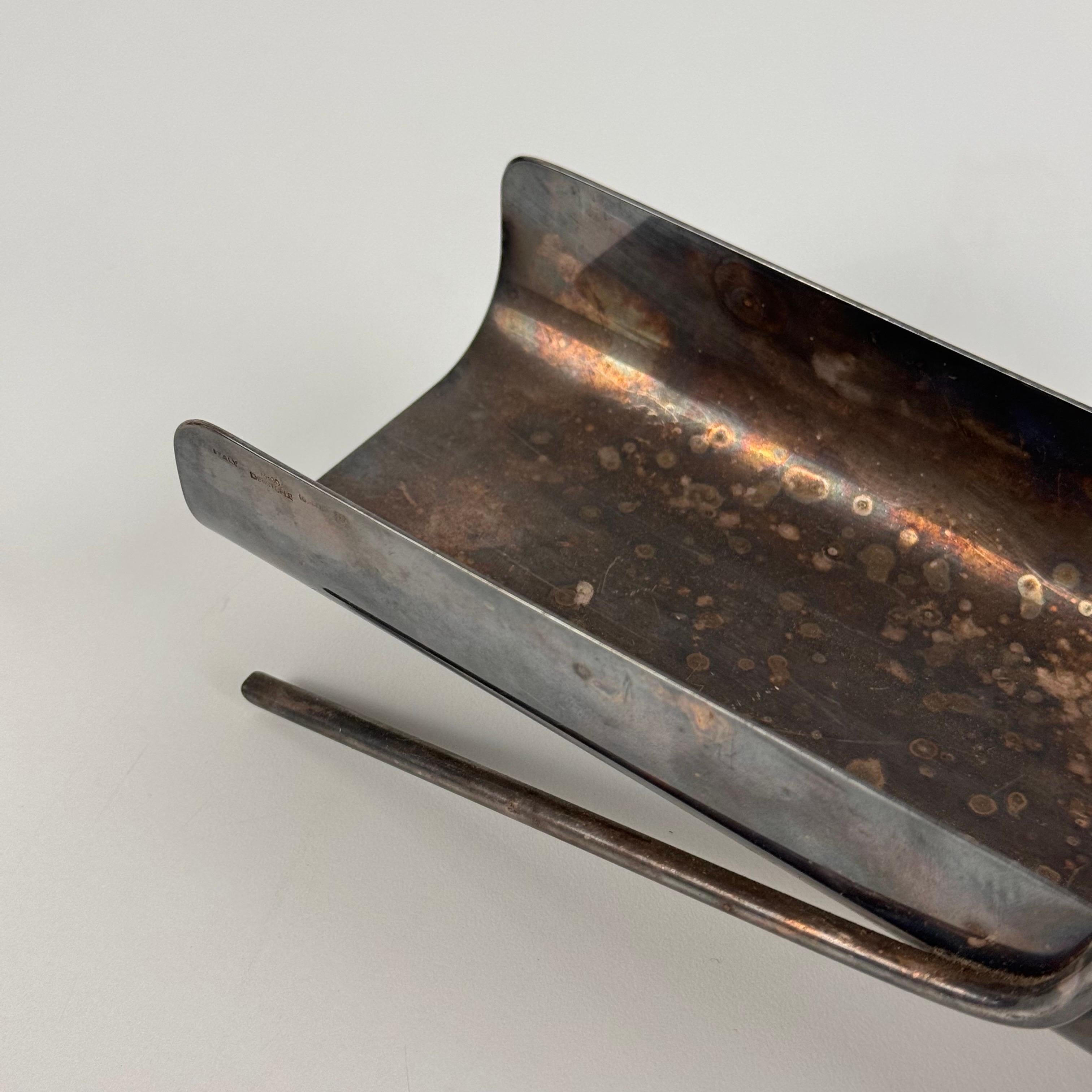 Christofle Silver-Plated Breadstick Holder Attributed to Gio Ponti, 1950s For Sale 2