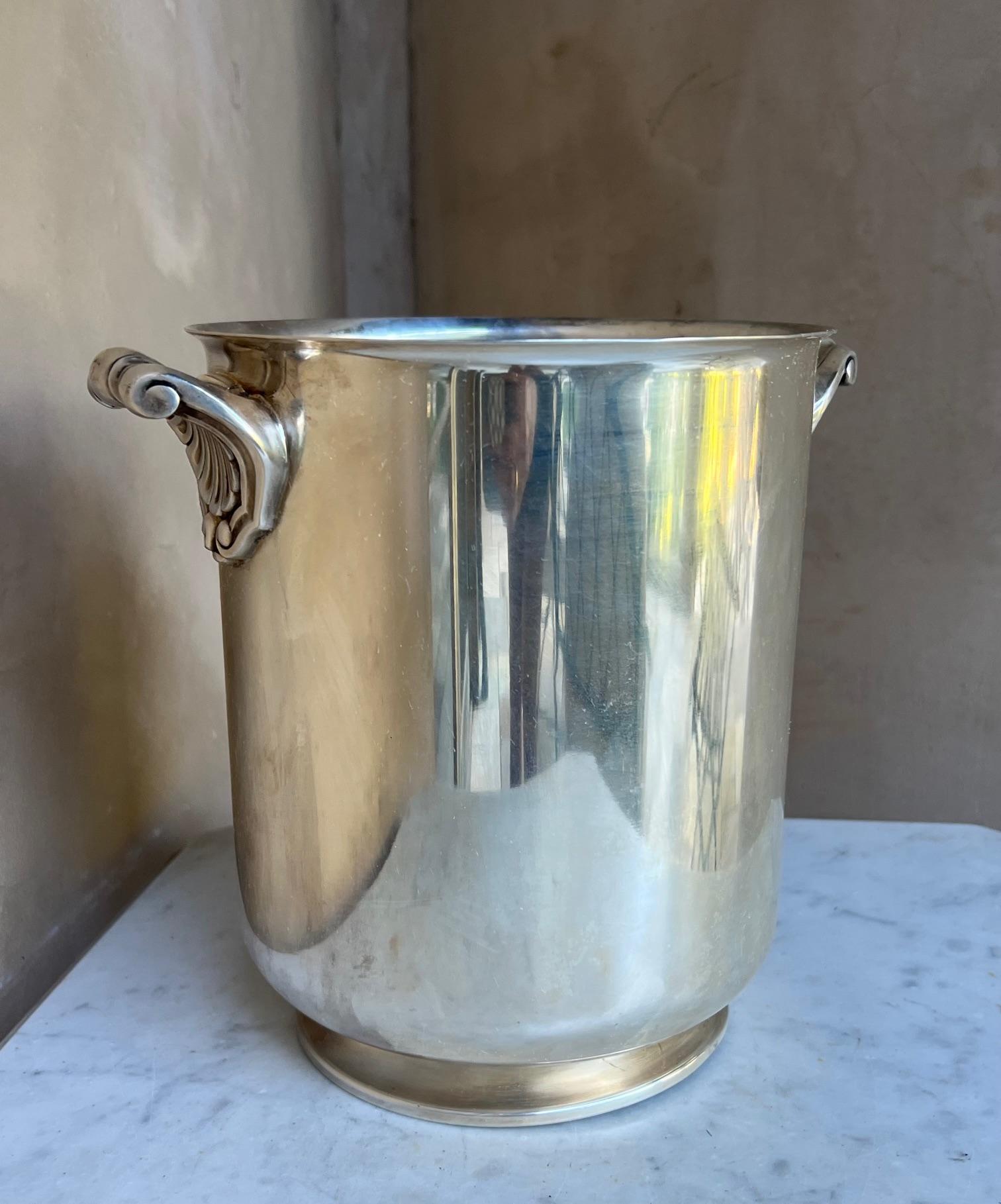 Christofle Silver Plated Champagne Bucket, Circa 1950's For Sale 1