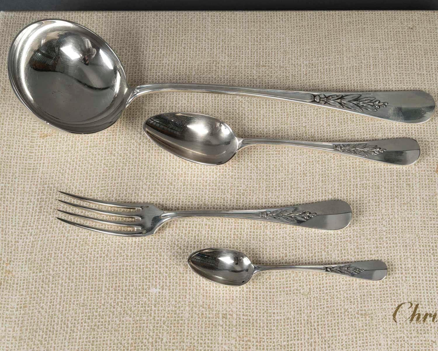 Mid-Century Modern Service de couverts en argent Christofle, 20e siècle. en vente