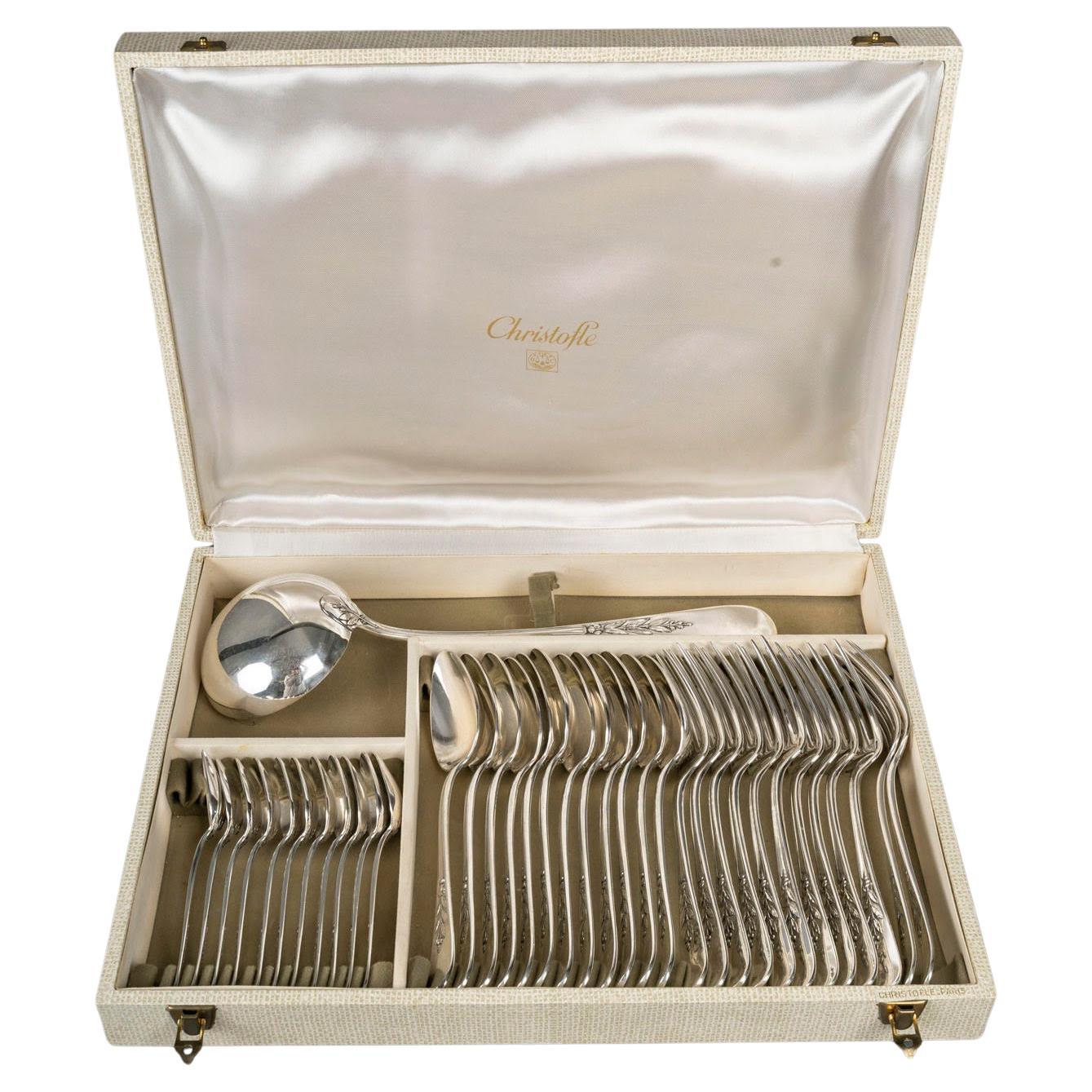 Christofle Silver-Plated Cutlery Service, 20th Century.