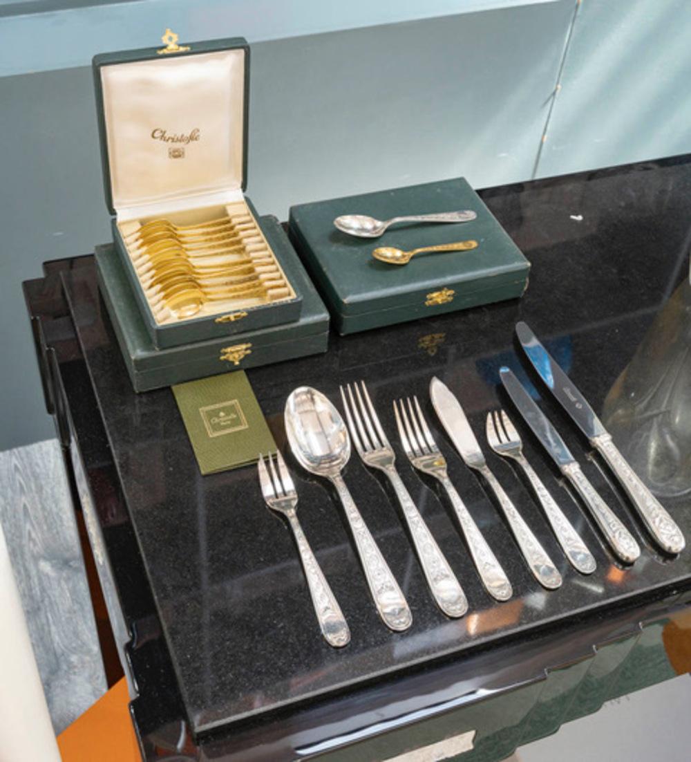 Francese Set di posate Christofle in argento, modello 