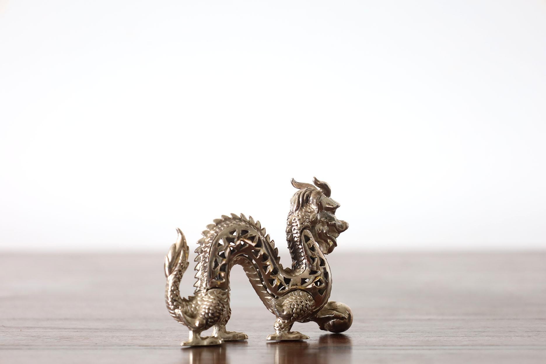 Contemporary Christofle Silver Plated Dragon Figurine