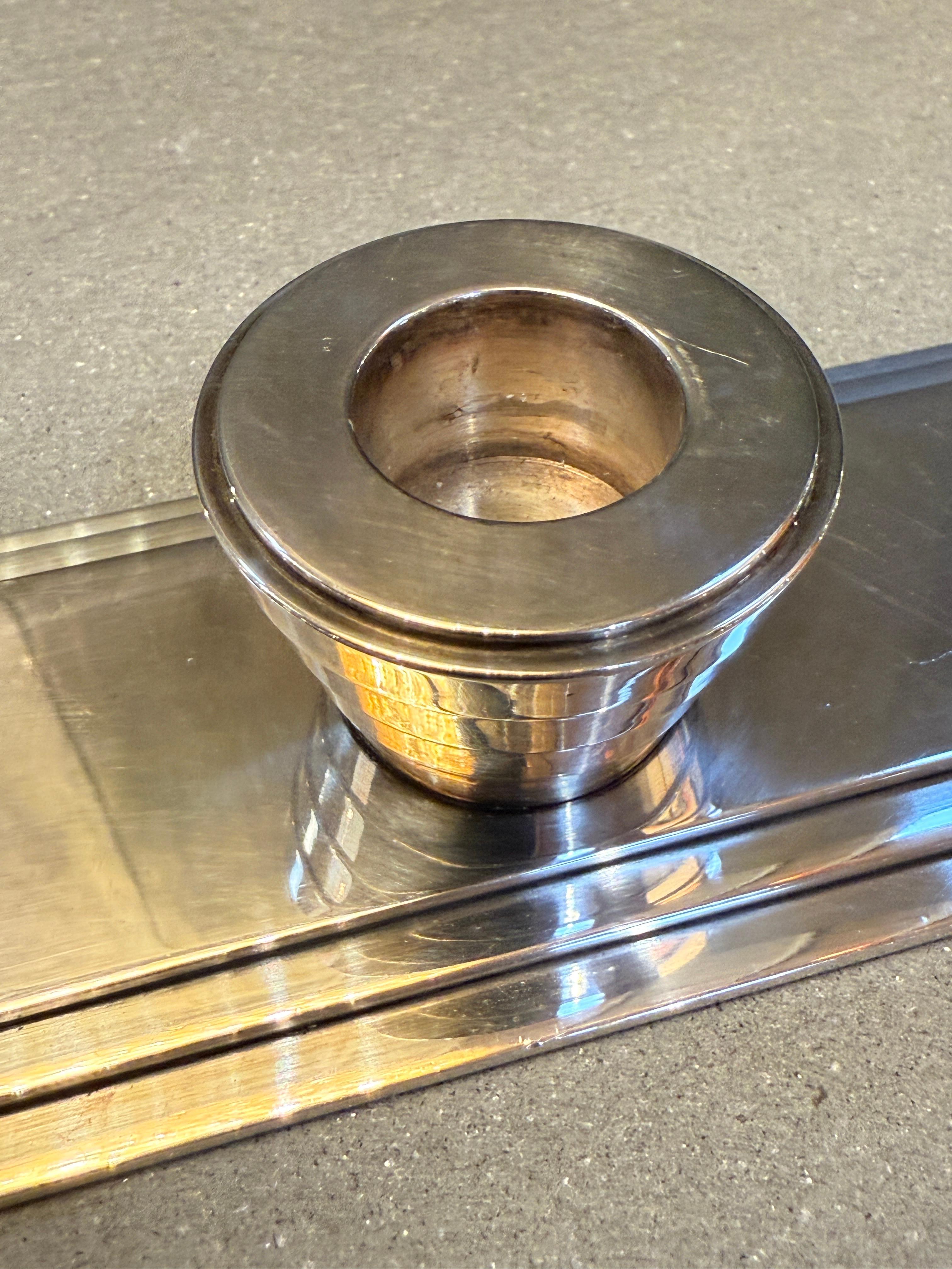 Mid-20th Century Christofle Silver-Plated Four-Light Candlestick Holder For Sale