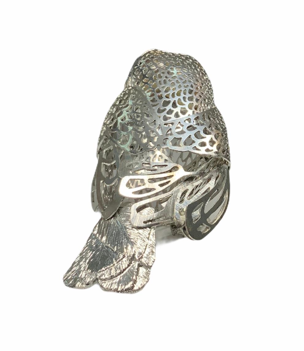 French Christofle Silver Plated Lumiere D’Argent Owl Figurine