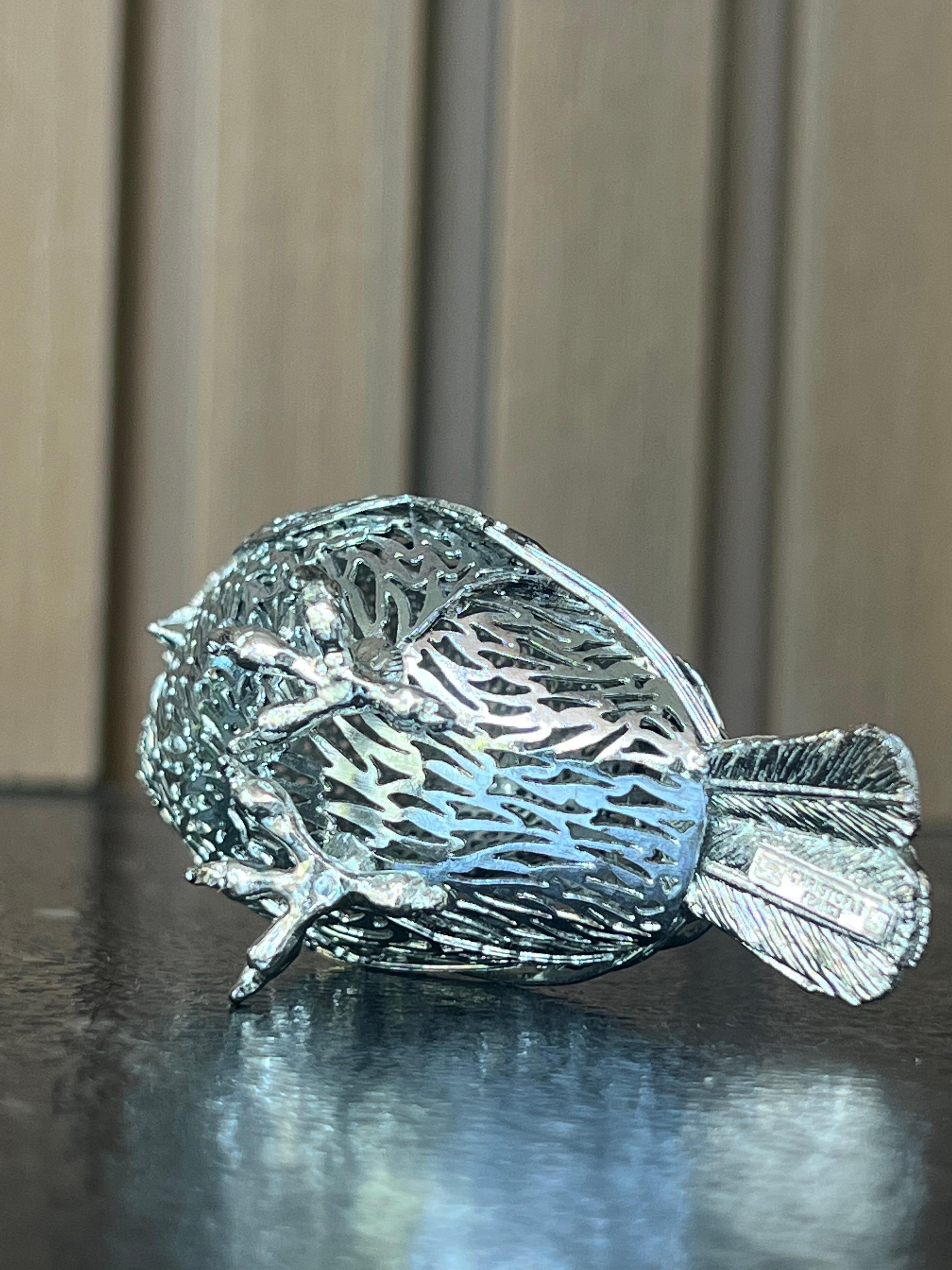 Christofle Silver Plated Lumiere D'Argent Owl Figurine Excellent état à San Pedro Garza Garcia, Nuevo Leon
