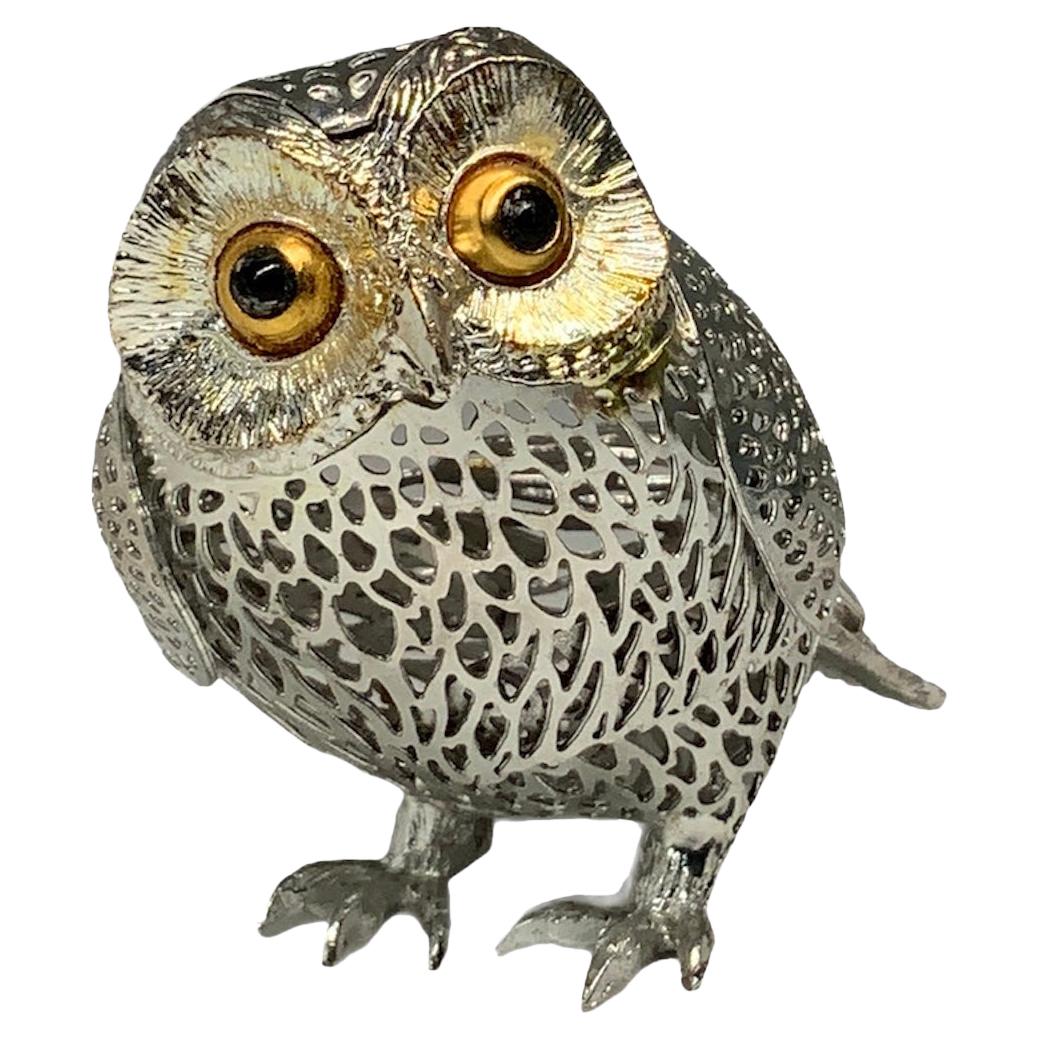 Christofle Silver Plated Lumiere D’Argent Owl Figurine