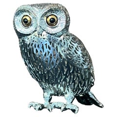 Christofle Silver Plated Lumiere D'Argent Owl Figurine