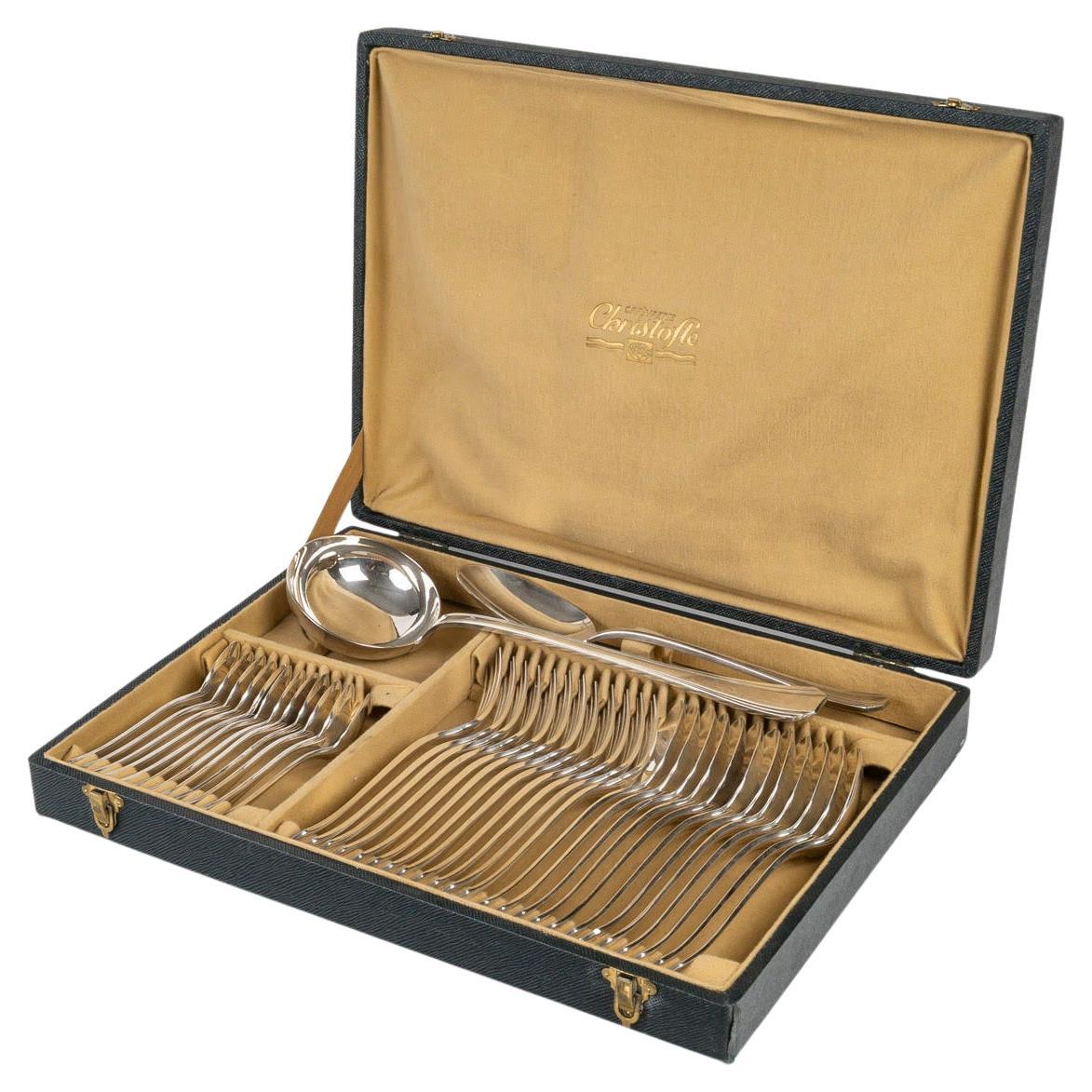 Christofle Silver Plated Menagère in its Box. For Sale