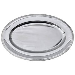 Christofle Silver Plated Oval Platter, Never Used, Model Clery, in It's Box