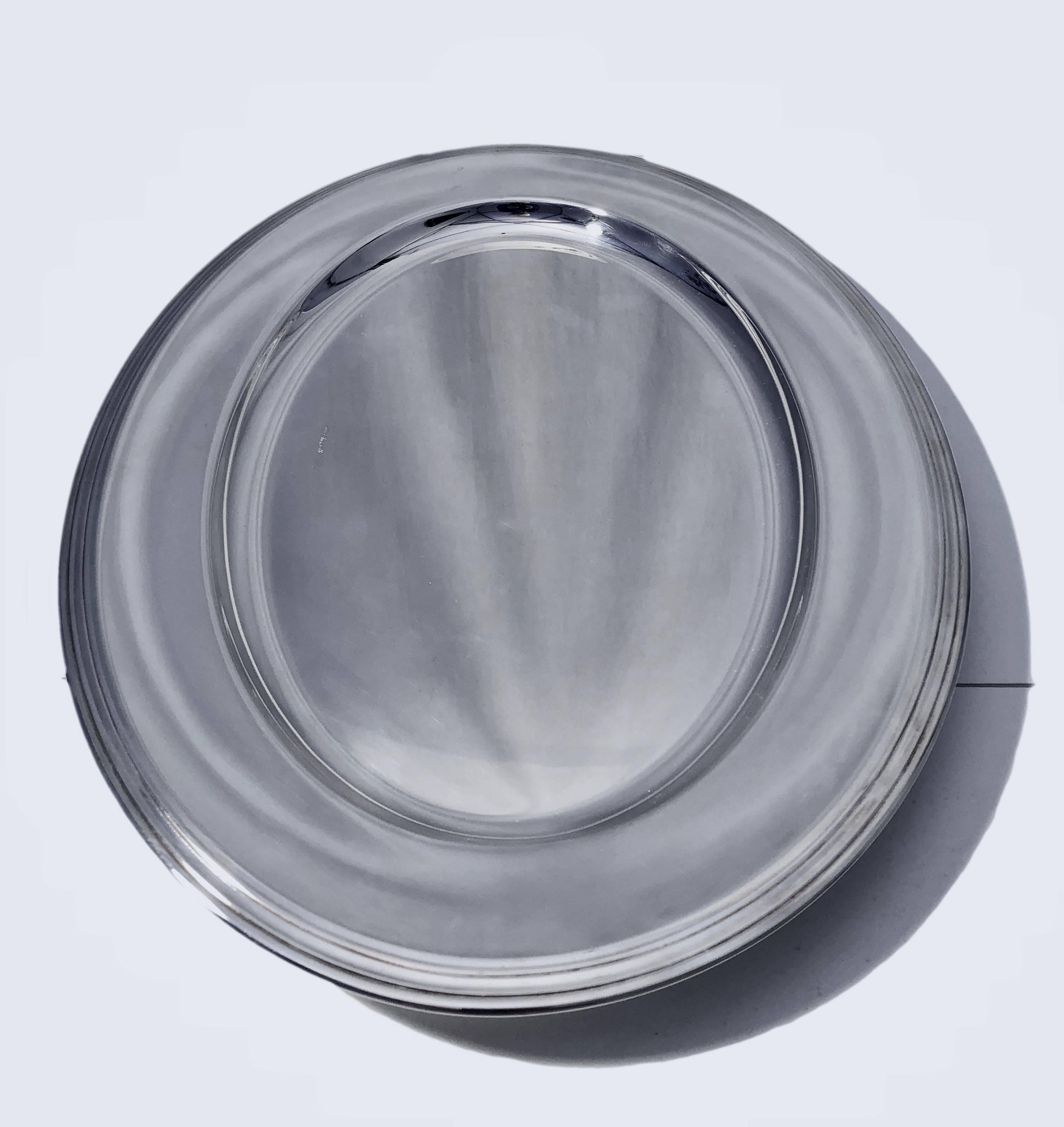 silver oval plate