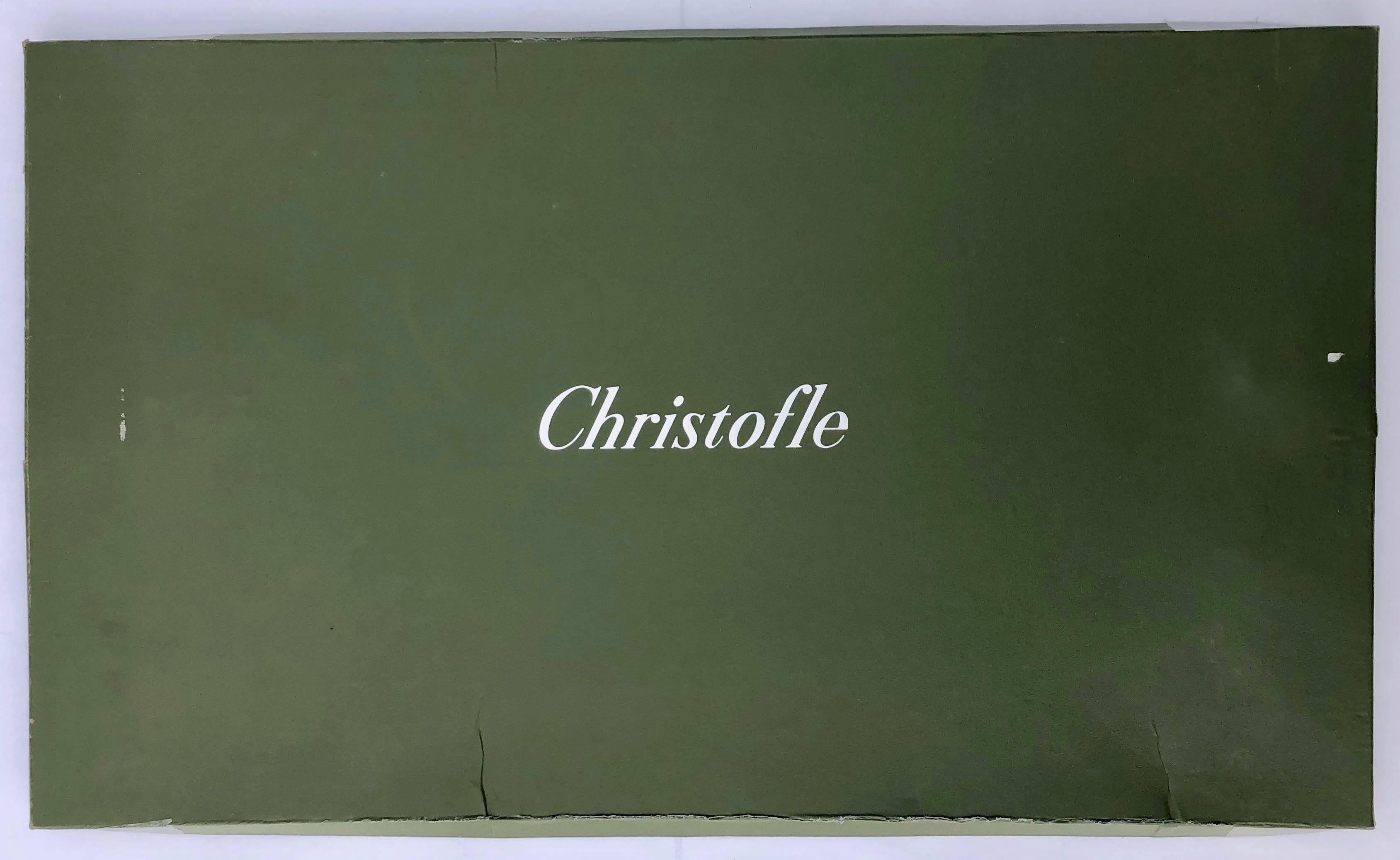 Christofle Silver Plated Rectangular Tray Carnavalet In Excellent Condition For Sale In Petaluma, CA