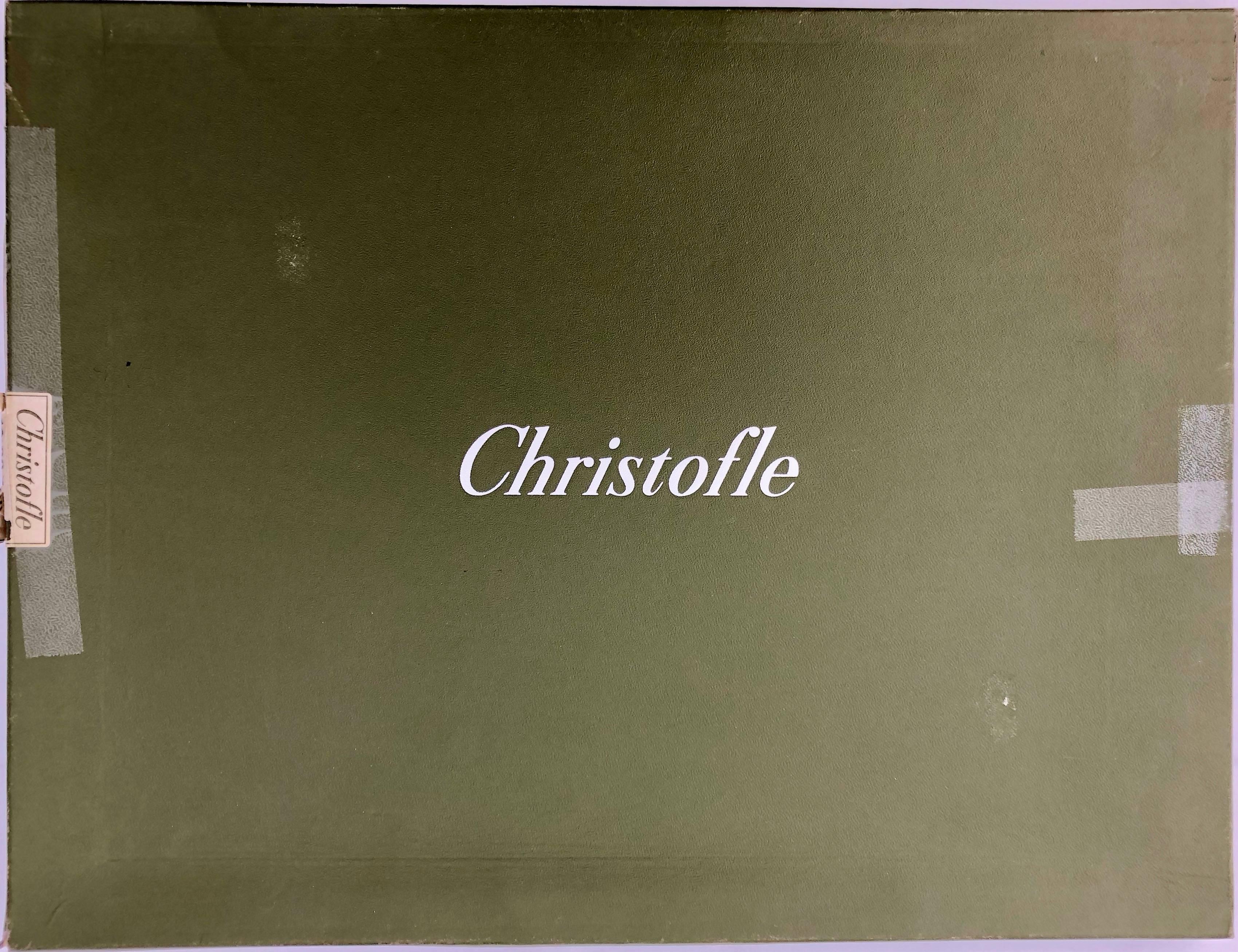 Plateau rectangulaire en métal argenté Christofle, modèle Albi Bagatelle, dans sa boîte Excellent état à Petaluma, CA