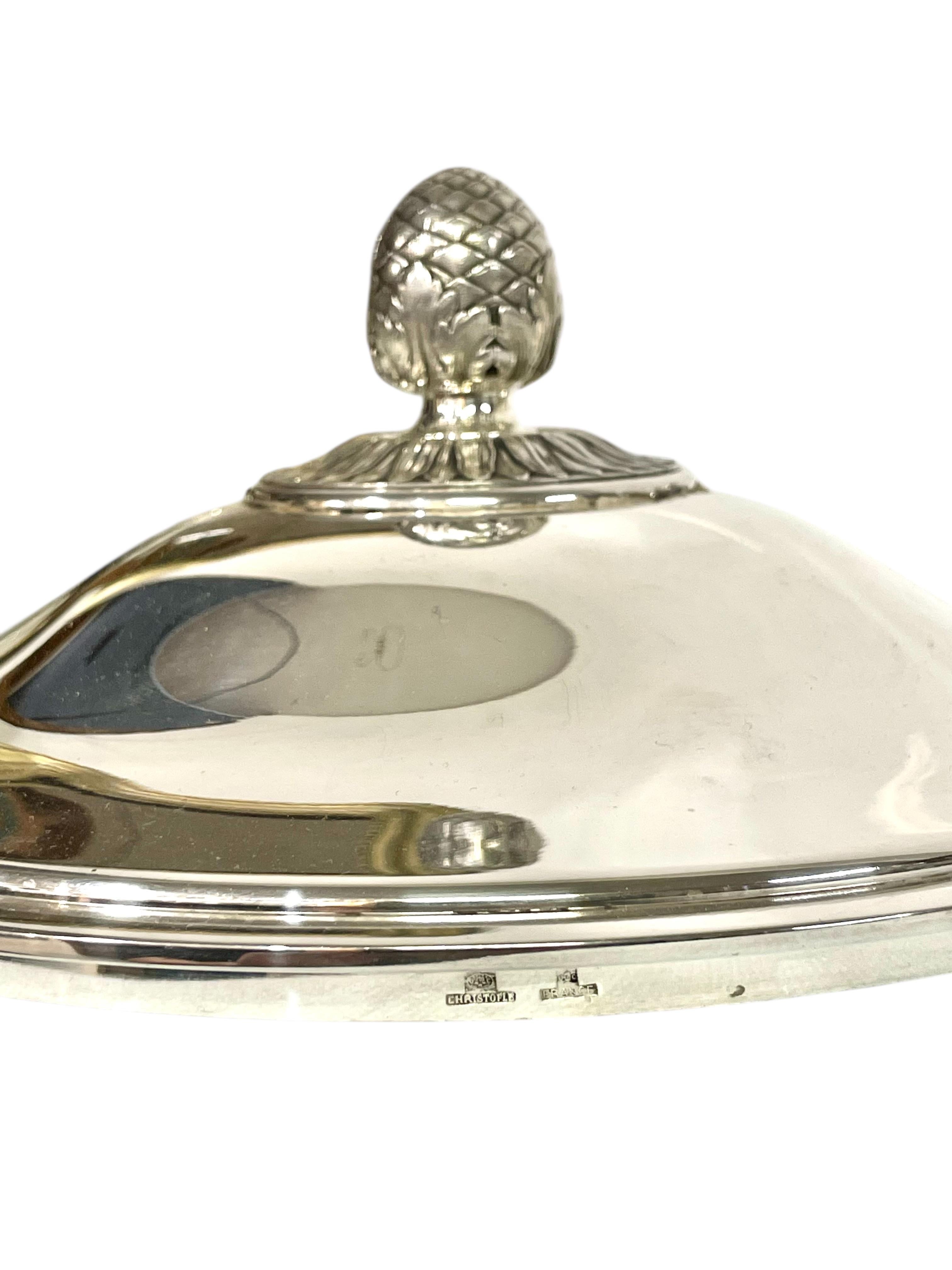 Soupière et plateau en métal argenté Christofle, vers 1900 en vente 9