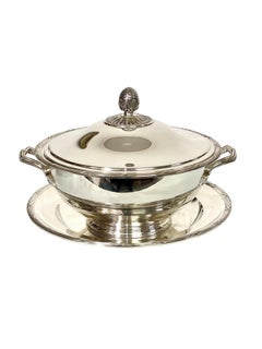 Soupière et plateau en métal argenté Christofle, vers 1900