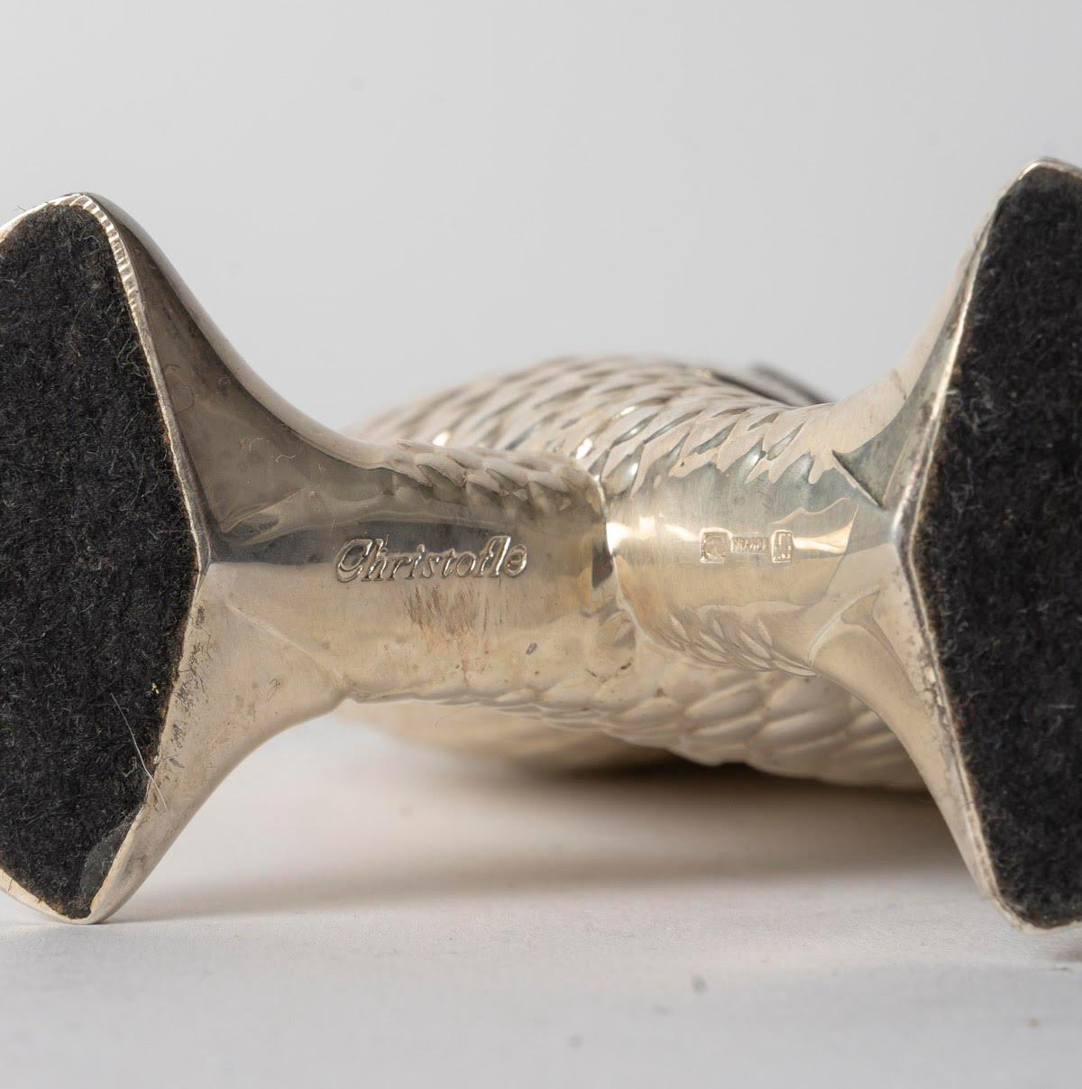 Christofle⭐︎クリストフル フィッシュ　双魚　フラワーベース　花瓶 Christofle Silver-Plated Vase With Two Fish, 20th Century. at 1stDibs