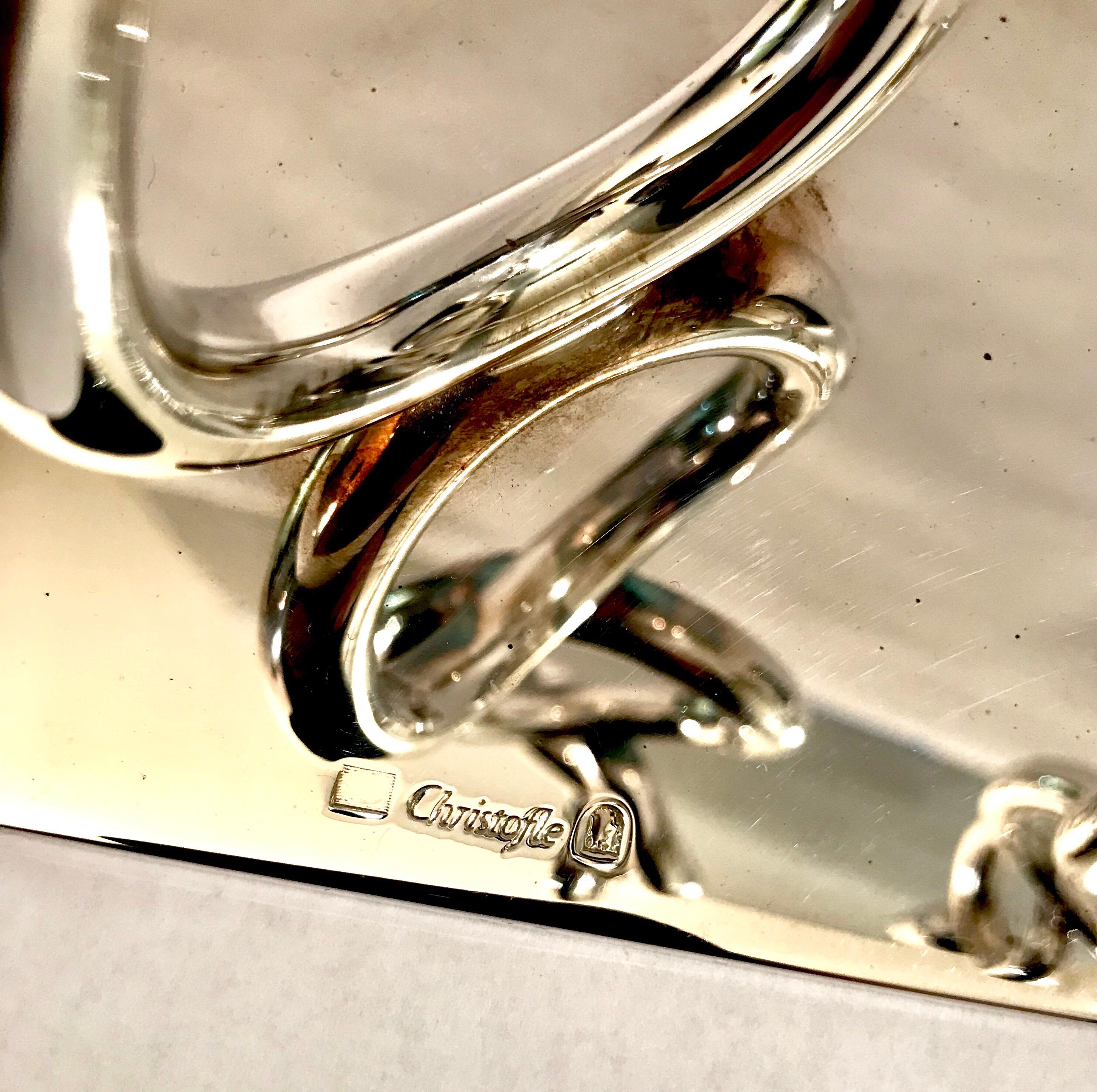 Christofle Silver Plated Vertigo Four-Ring Candlesticks For Sale 6