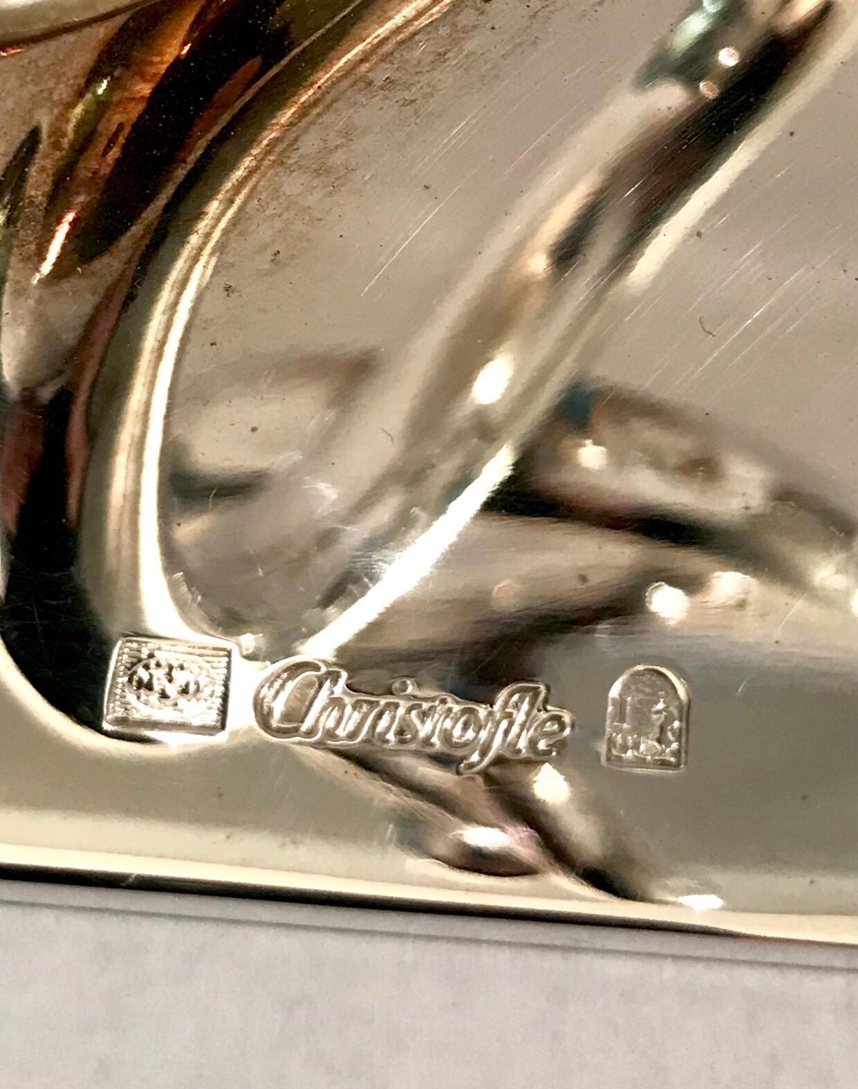 Christofle Silver Plated Vertigo Three-Ring Candlesticks For Sale 4