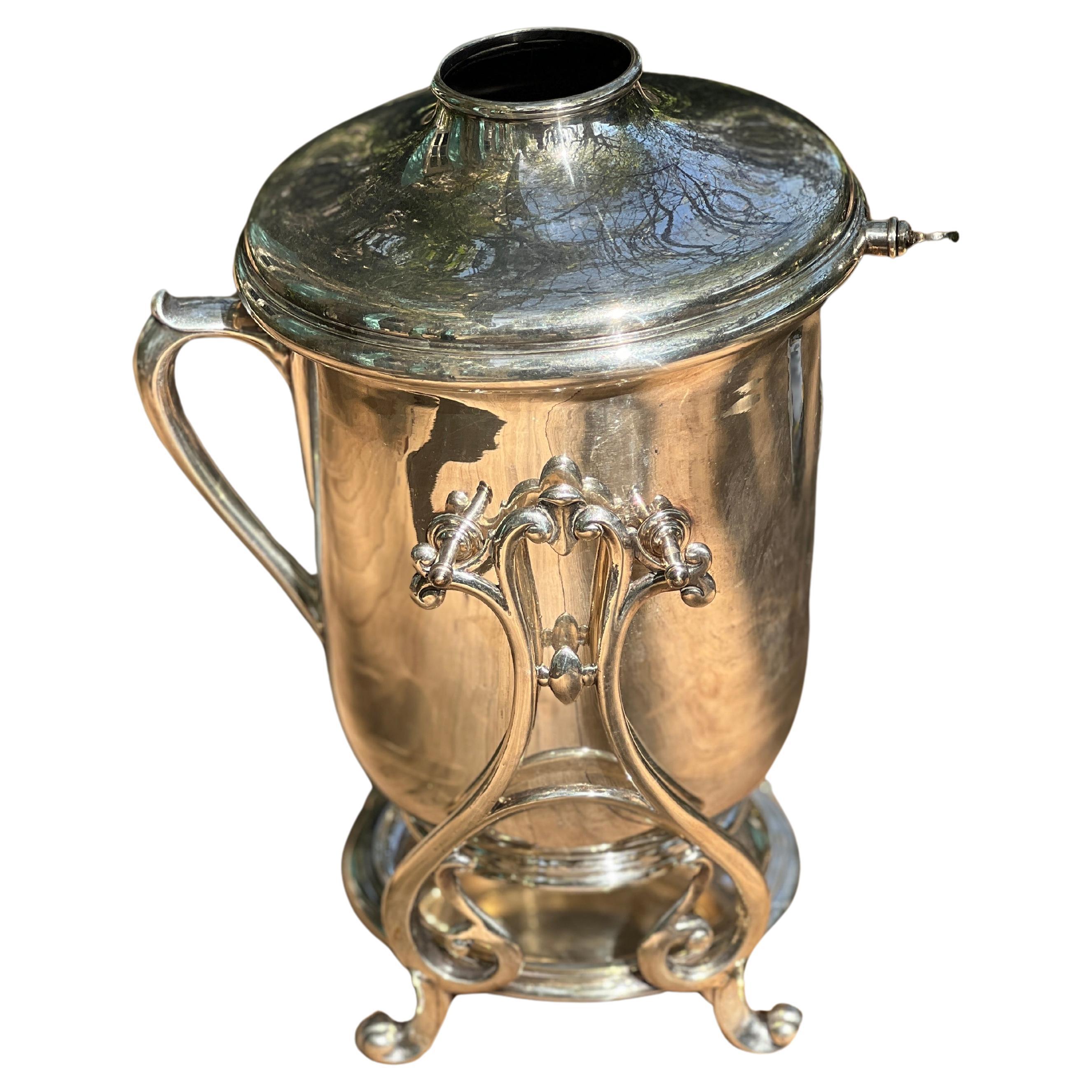 Christofle silver-plated wine and champagne cooler with caddy circa 1935 For Sale