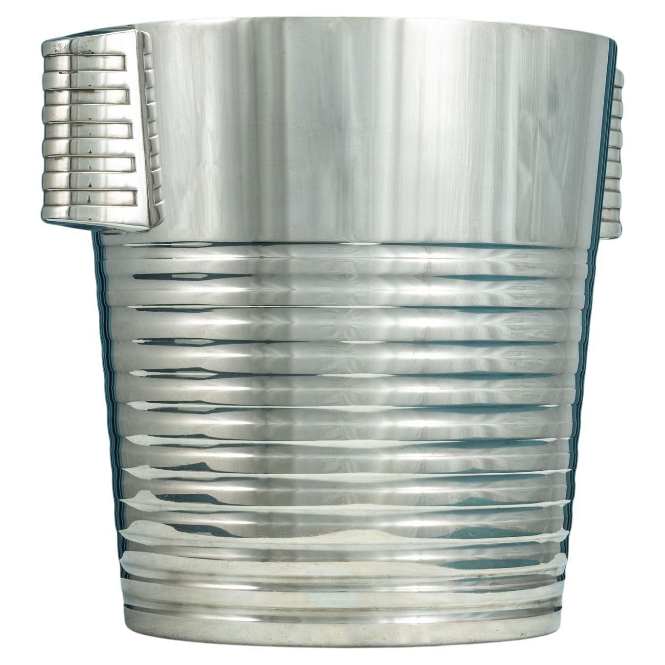 Christofle Silver Plated Wine Cooler/Champagne Ice Bucket, Circa 1945. For Sale