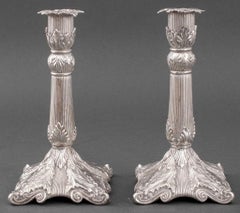 Christofle Silverplate Candlesticks, Pair