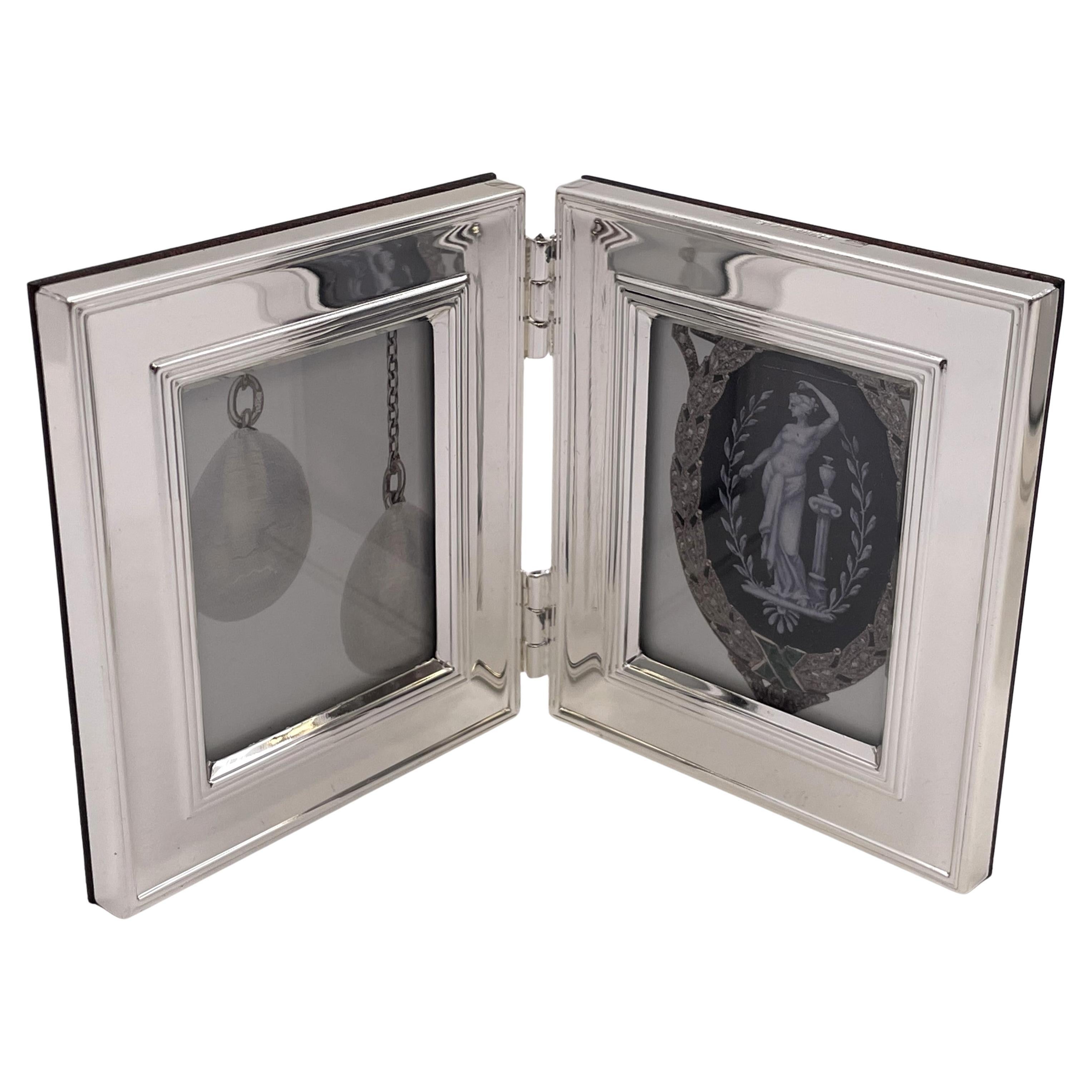 Marco doble de plata Christofle de los años 70 en estado nuevo en venta