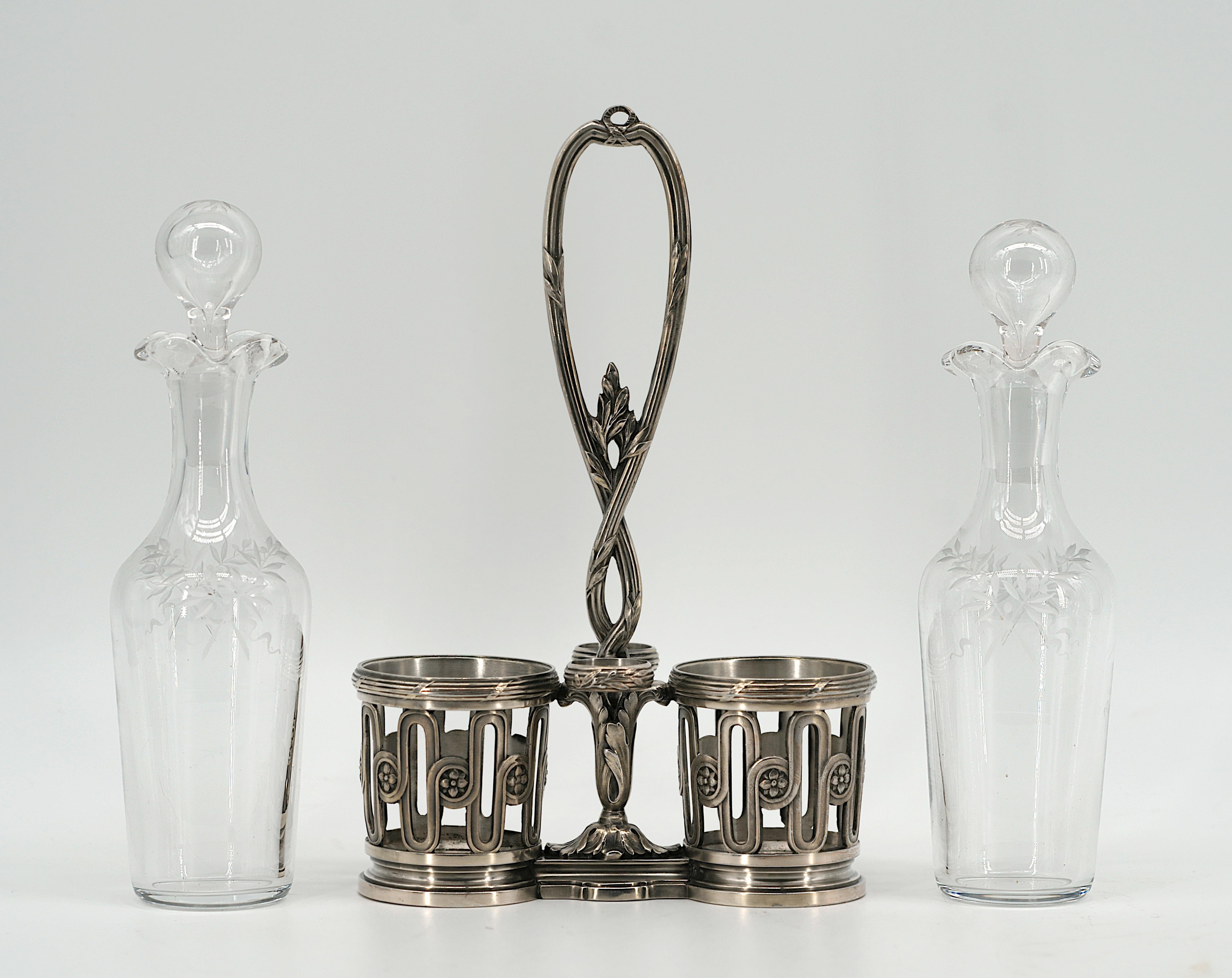 Christofle, set per olio e aceto in silverplate, 1900 in vendita 3